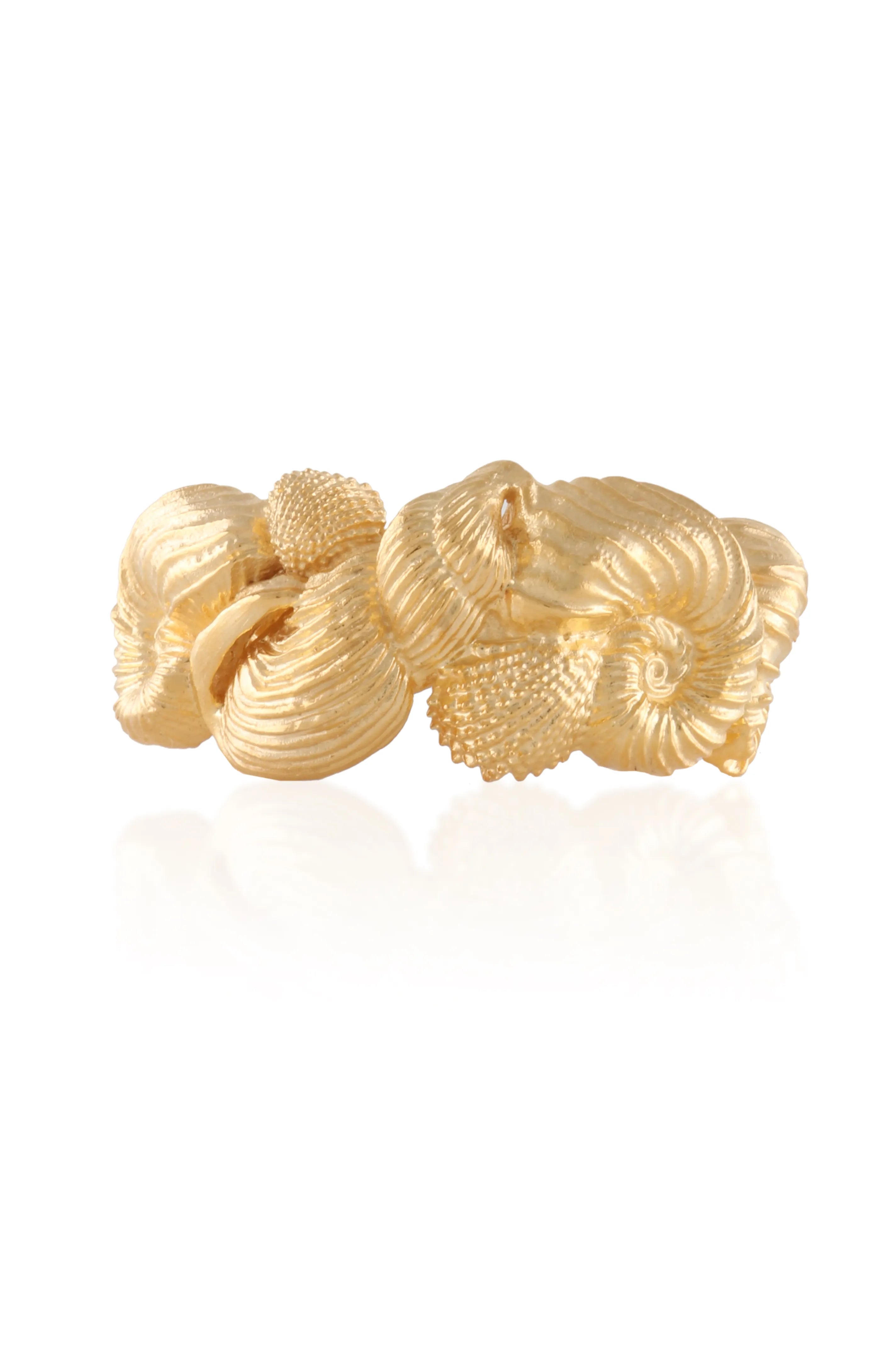 Statement Seashell Cuff Bracelet in Gold