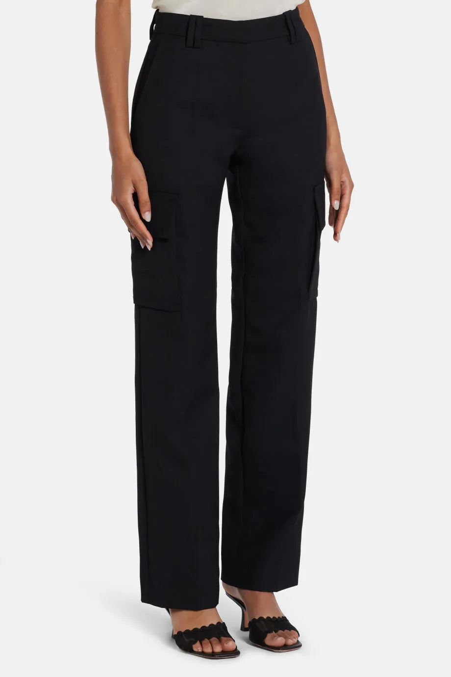 Dayton Wool Cargo Pants in Black