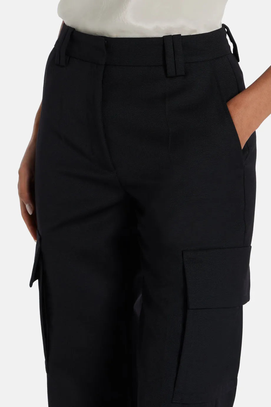 Dayton Wool Cargo Pants in Black
