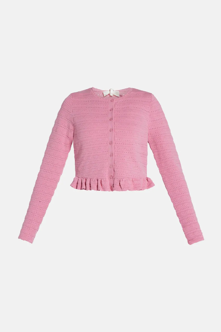 Rogan Knit Cropped Cardigan in Pink