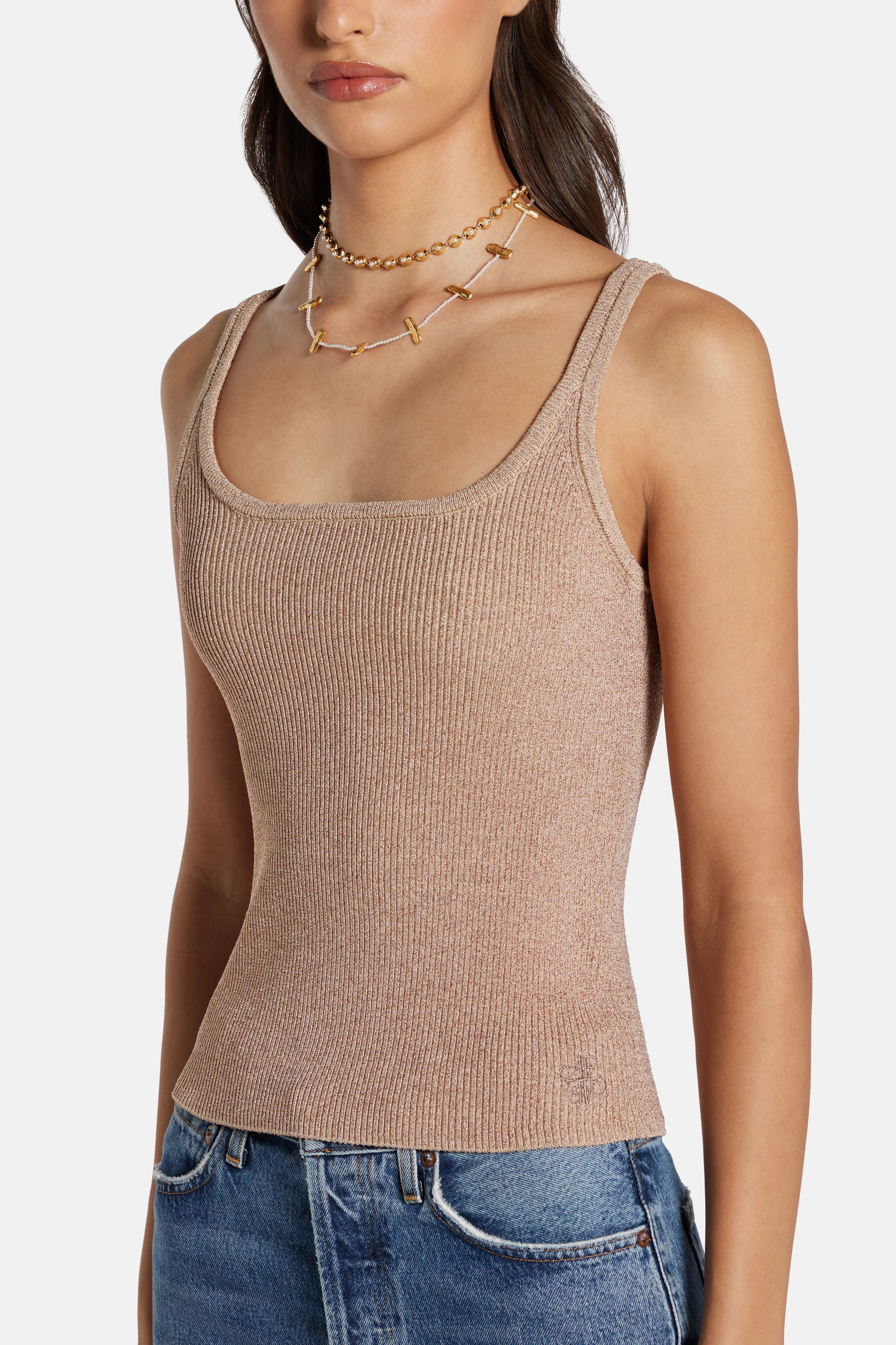 Breeze Knit Tank Top in Beige