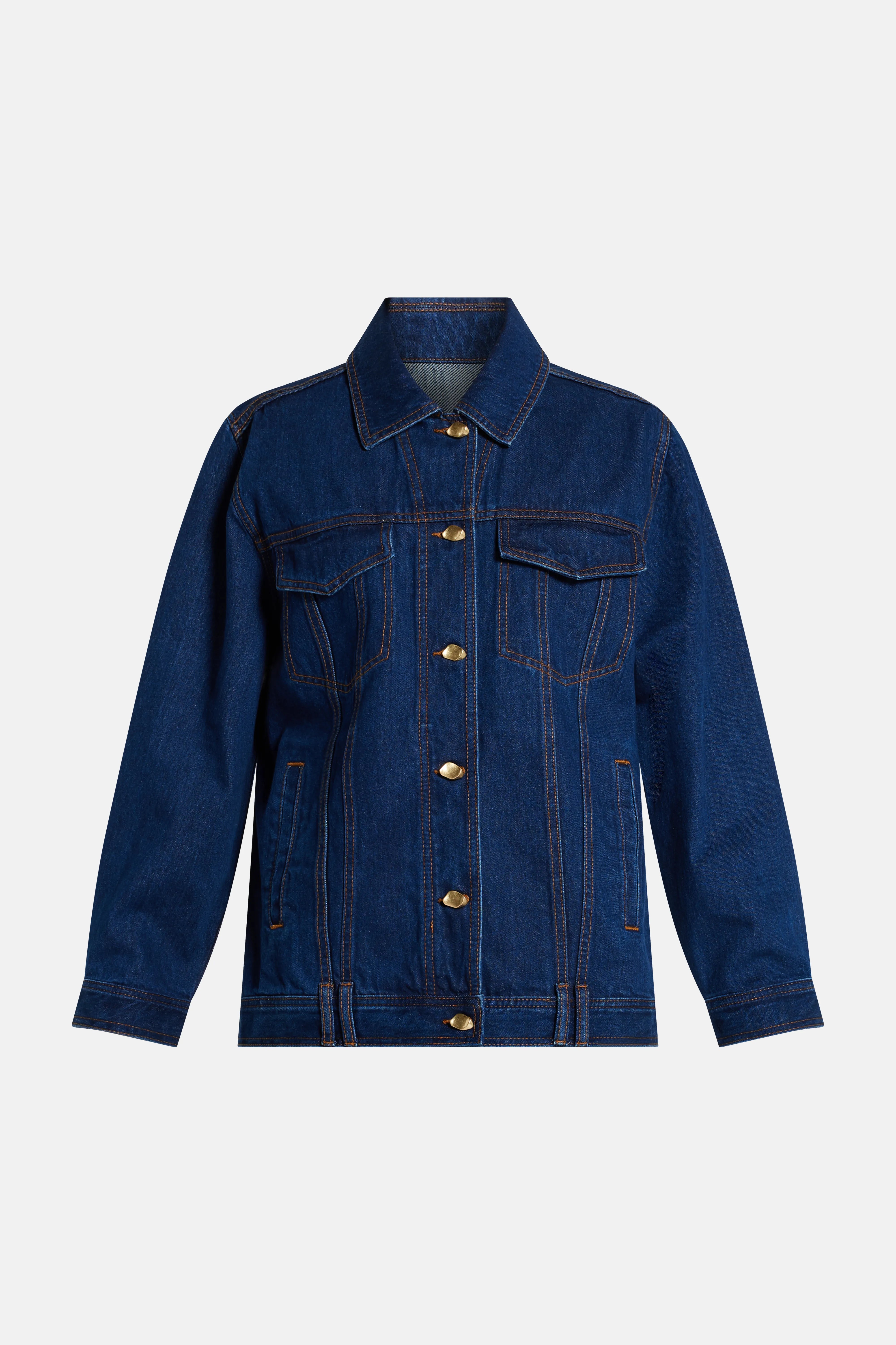 Carmen Cotton Denim Jacket in Blue