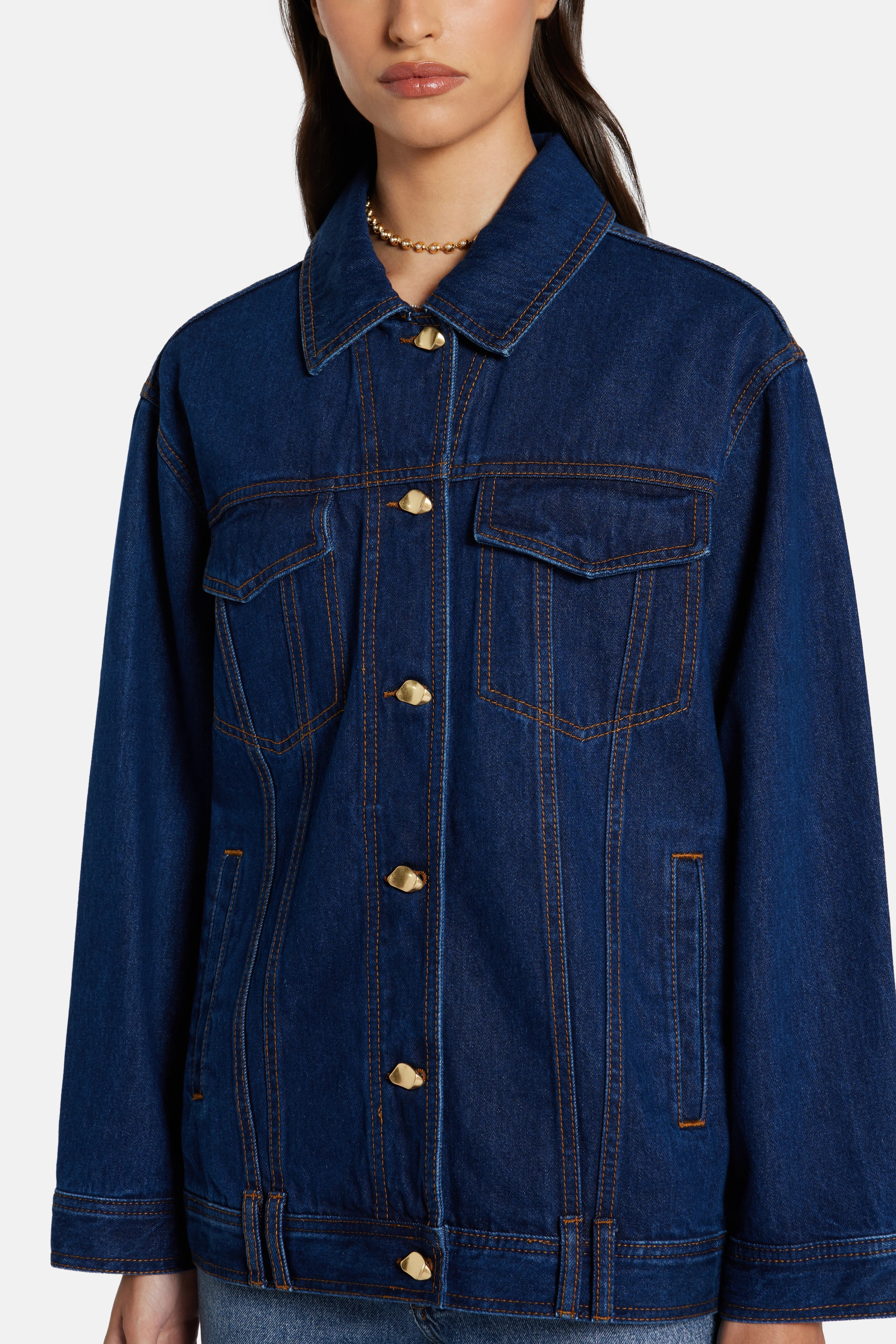 Carmen Cotton Denim Jacket in Blue
