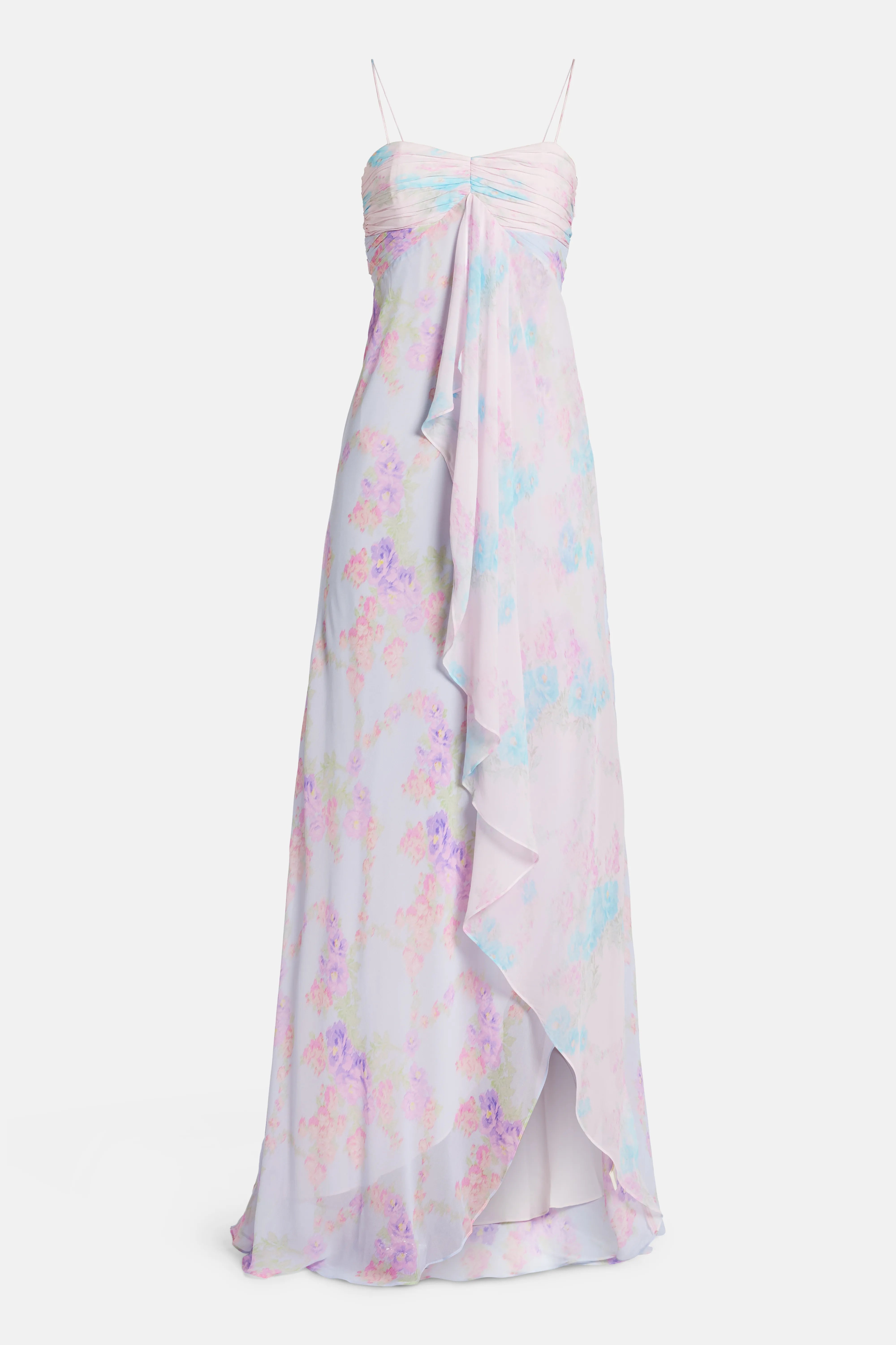 Miu Floral Sleeveless Maxi Dress in Pink