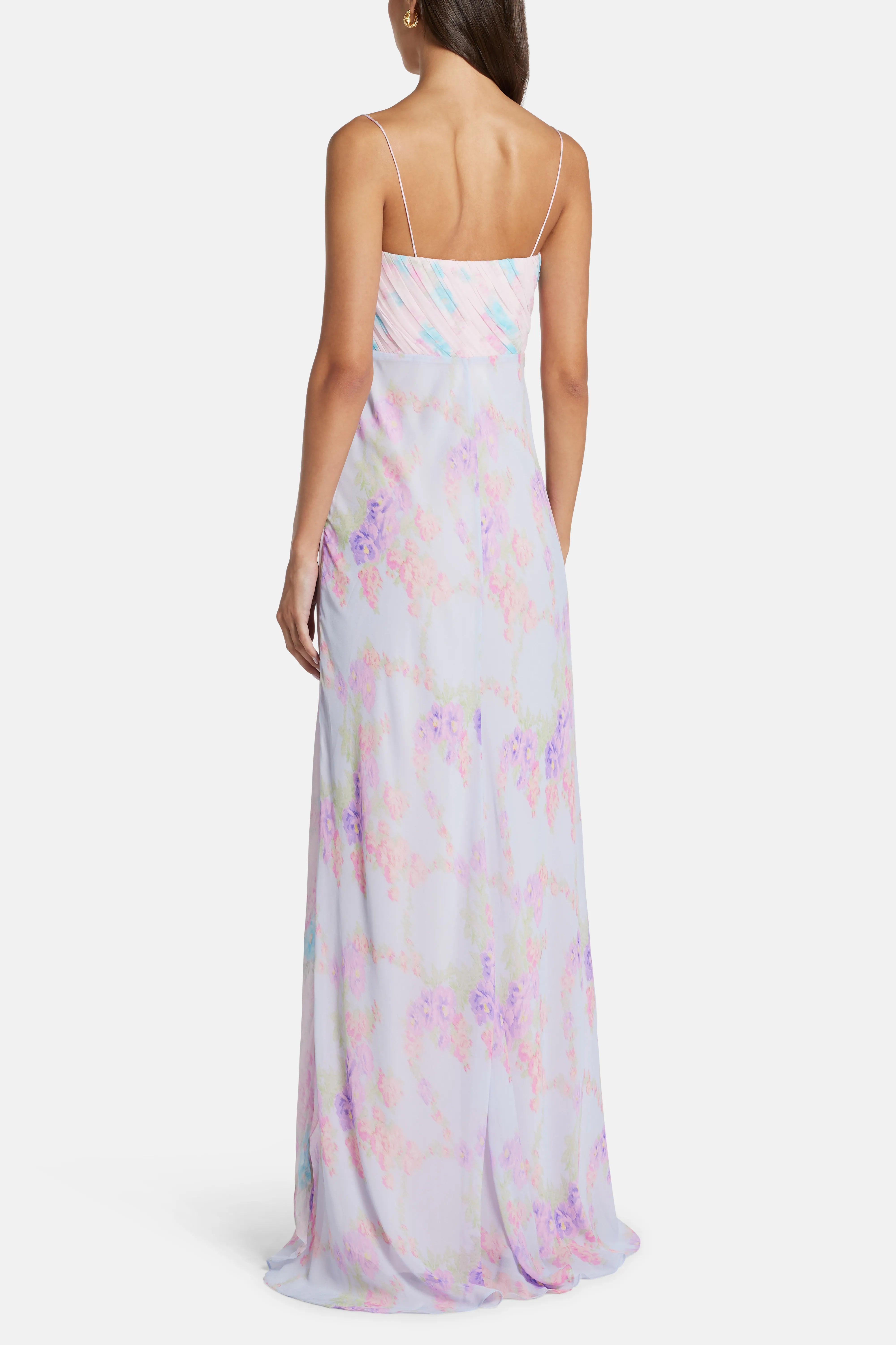 Miu Floral Sleeveless Maxi Dress in Pink