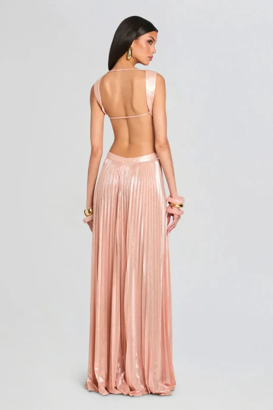 Remington Metallic Cut Out Maxi Dress in Pink
