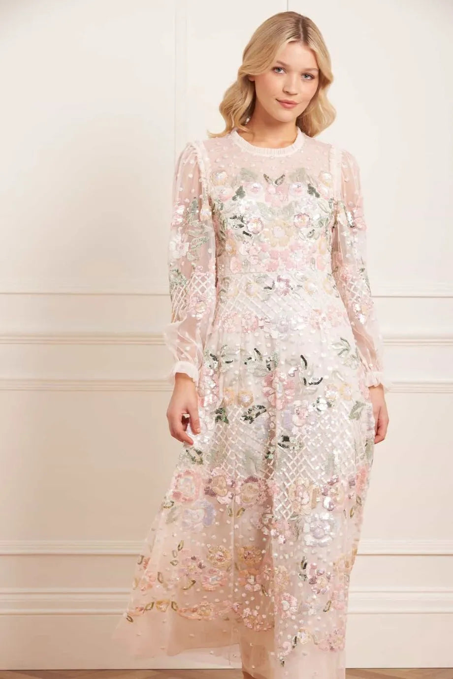 Rosalie Evening Dress in Cream
