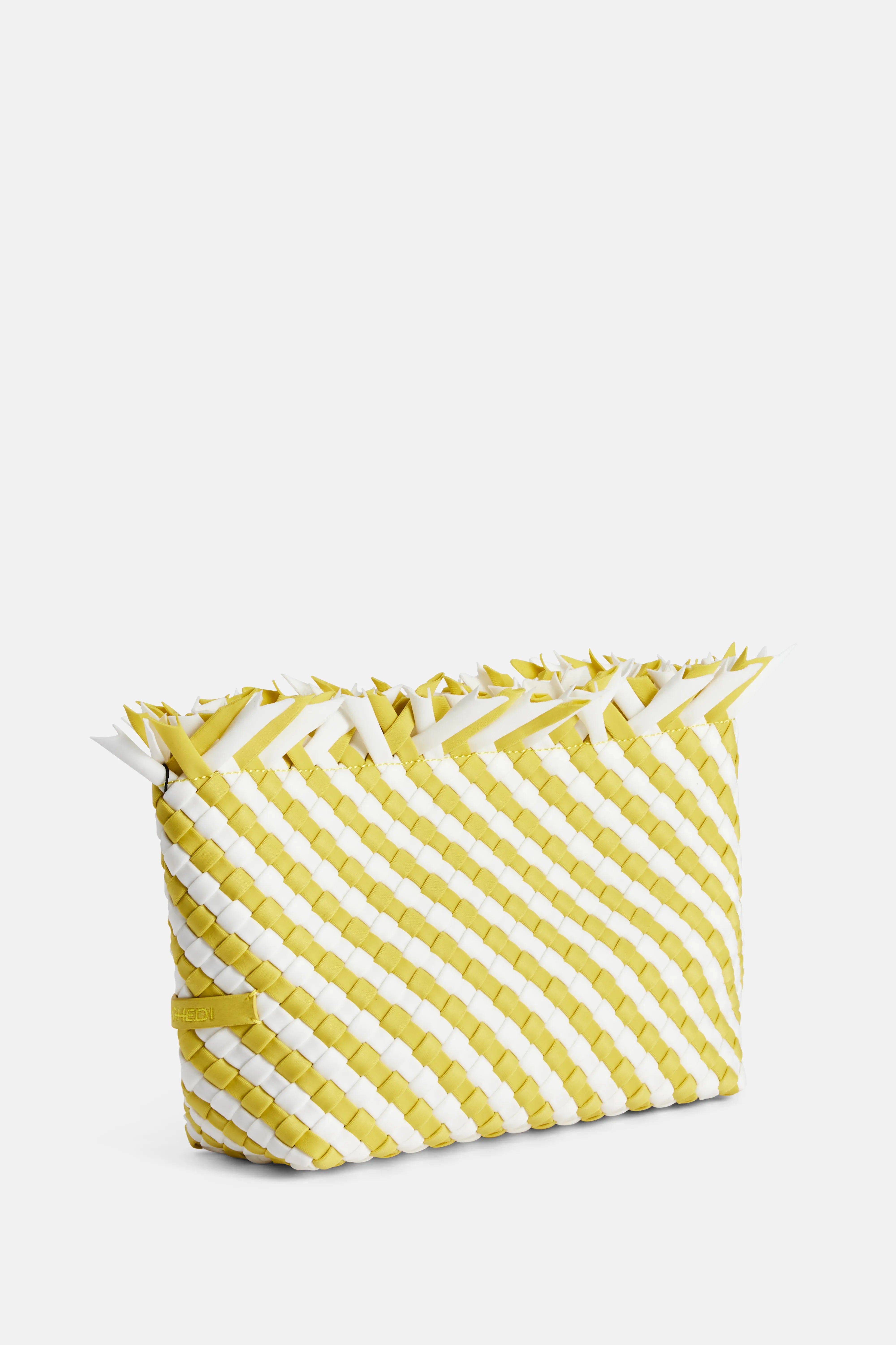 Havana Striped Clutch in Yellow and White