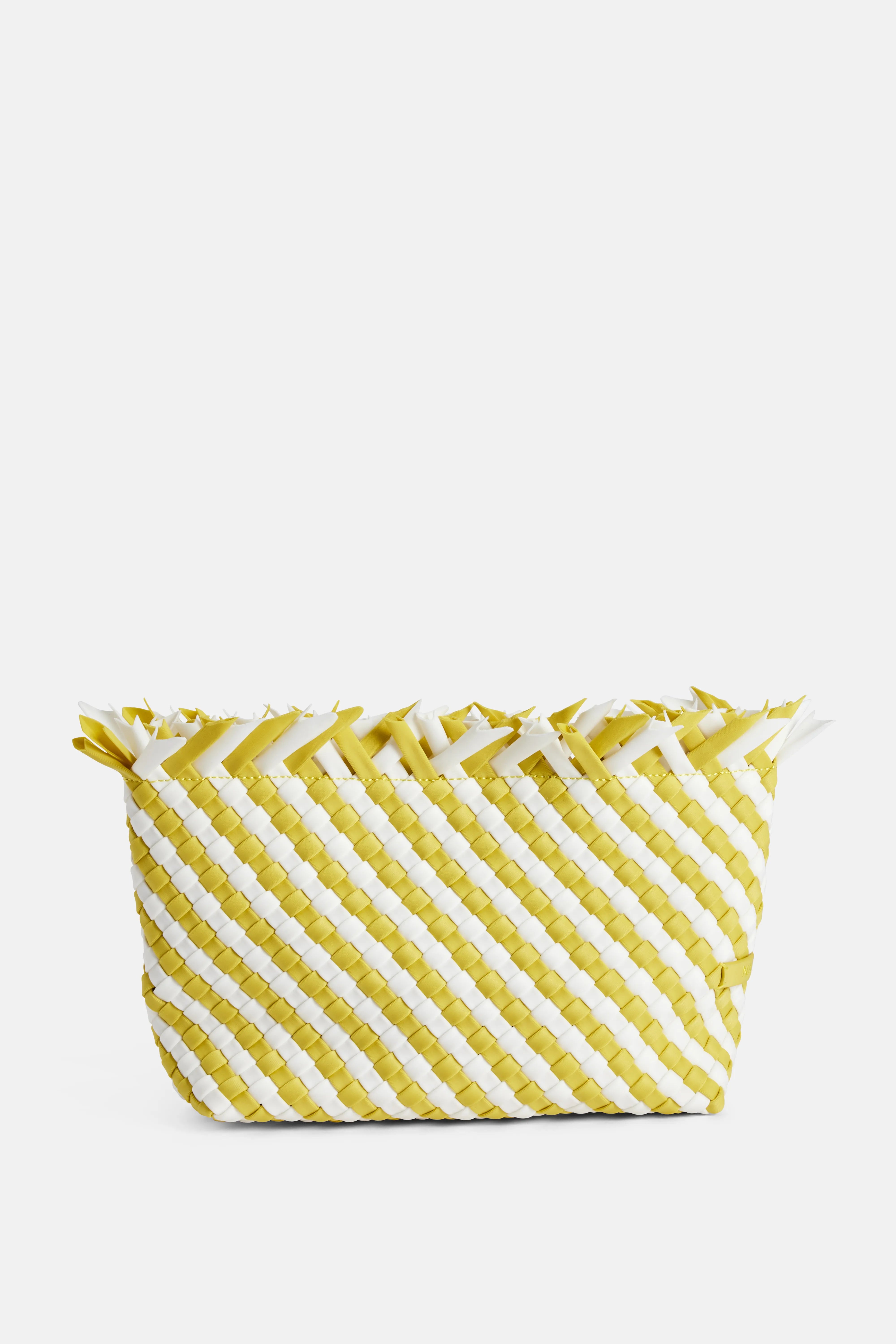 Havana Striped Clutch in Yellow and White