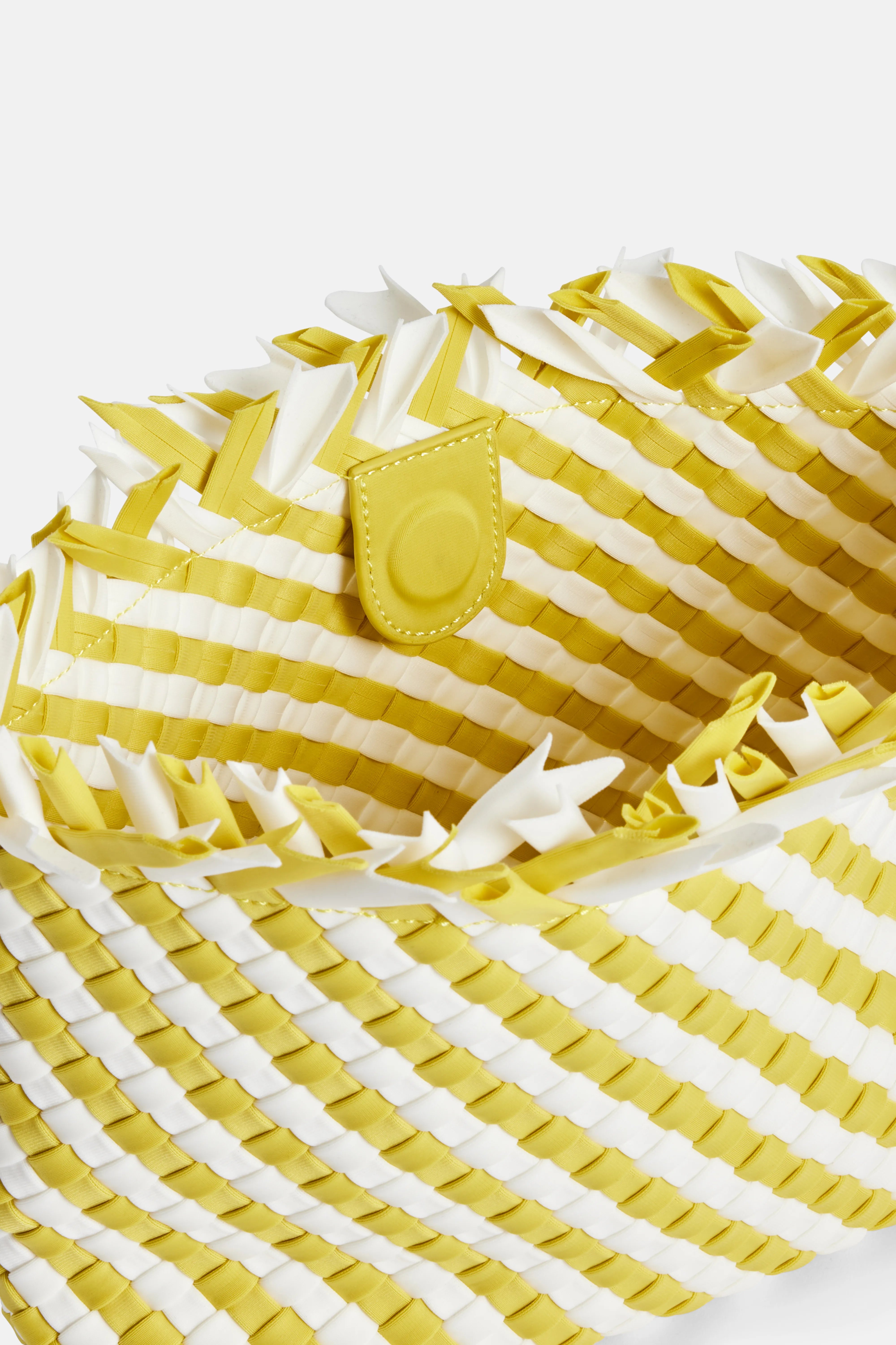 Havana Striped Clutch in Yellow and White
