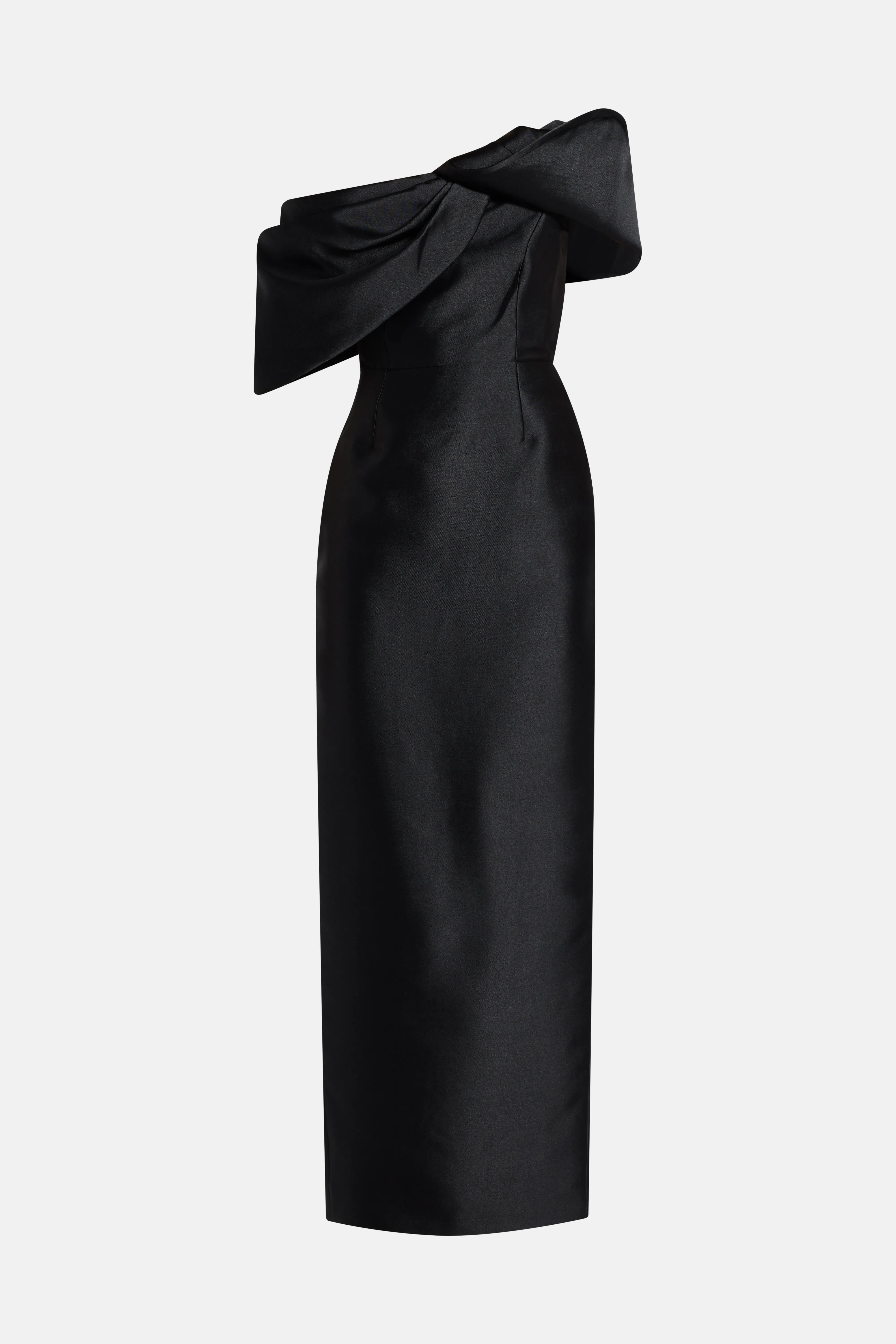 Davina One Shoulder Evening Dress in Black