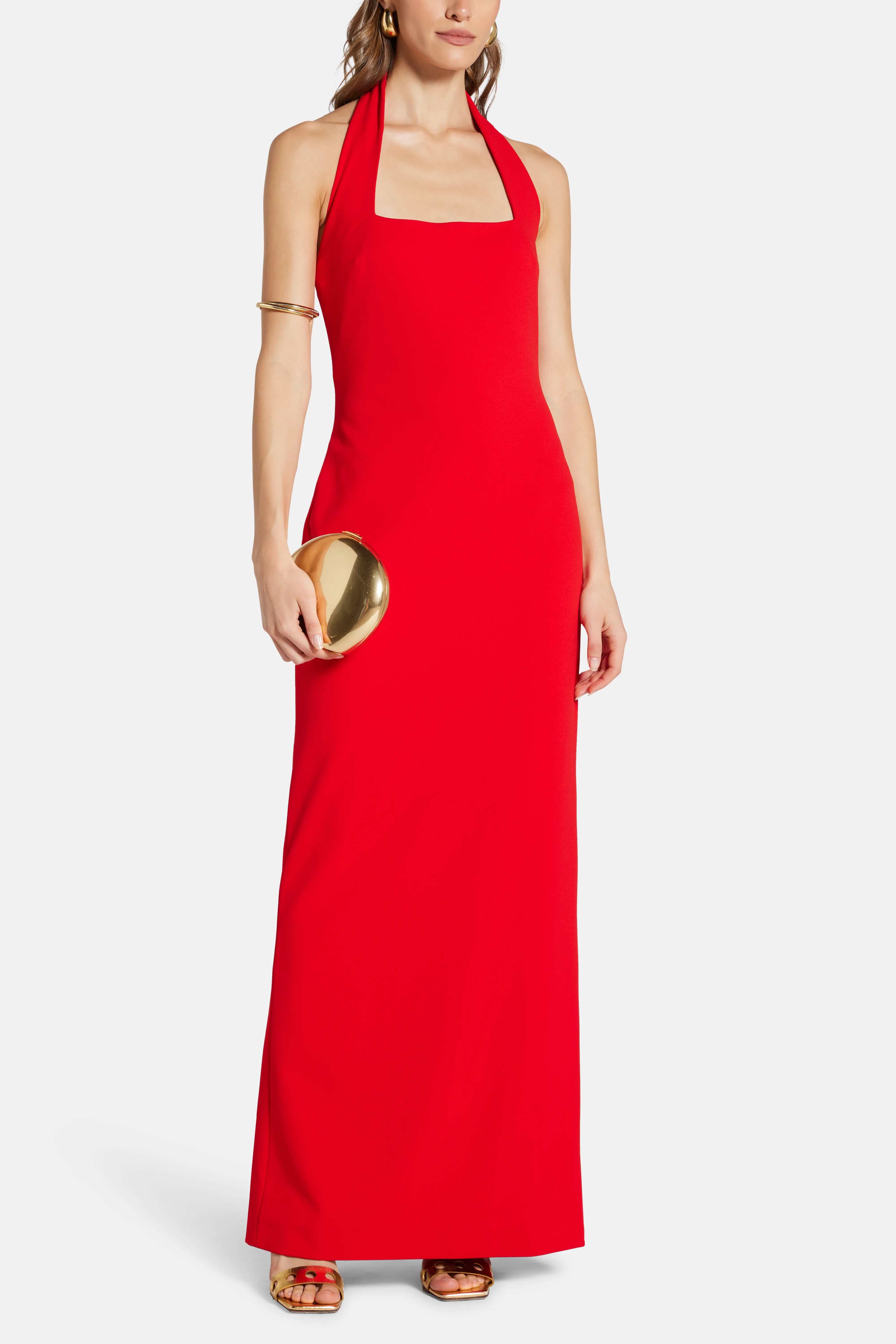 Ilona Sleeveless Evening Dress in Red