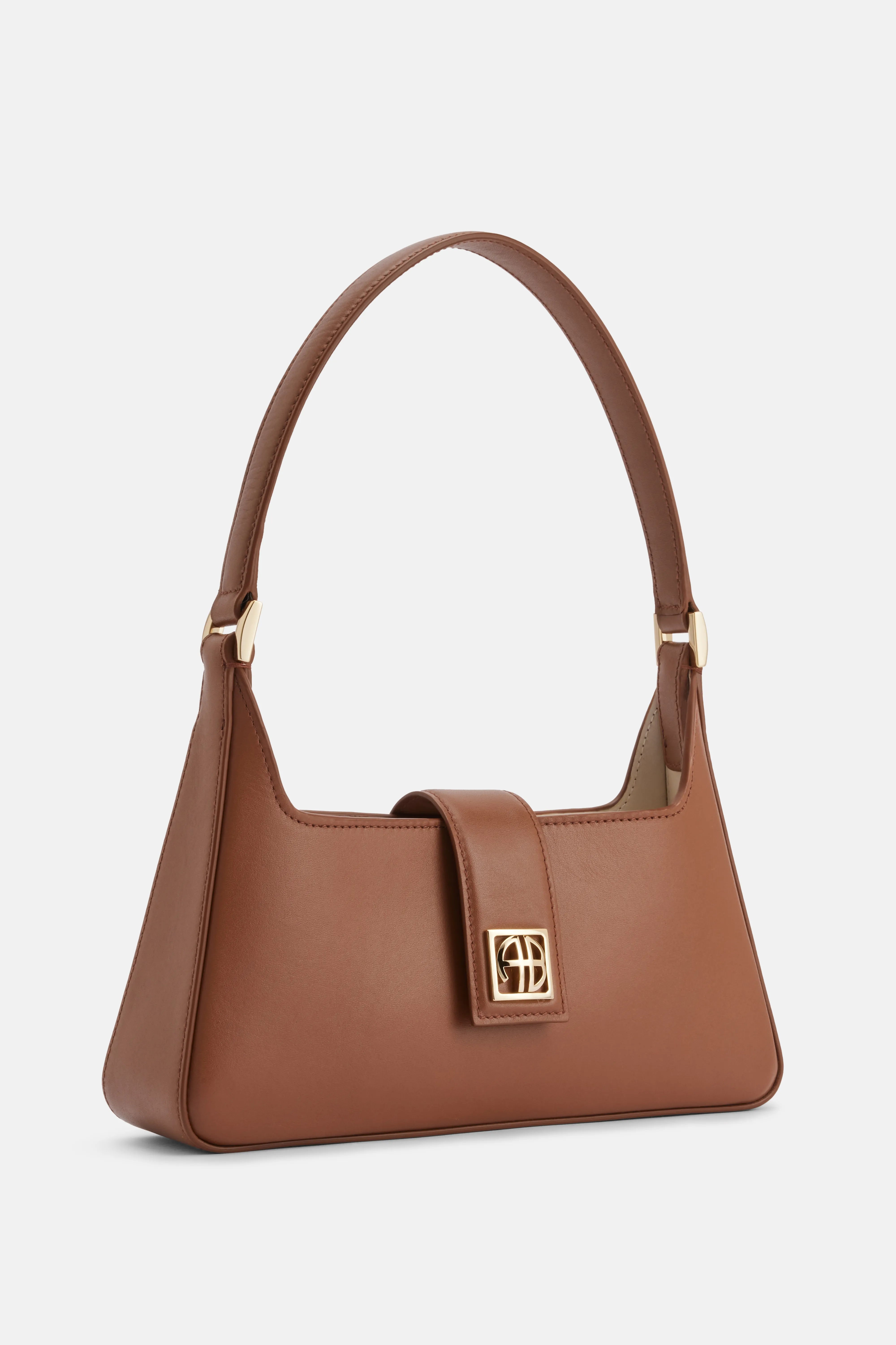 Lou Leather Shoulder Bag in Brown