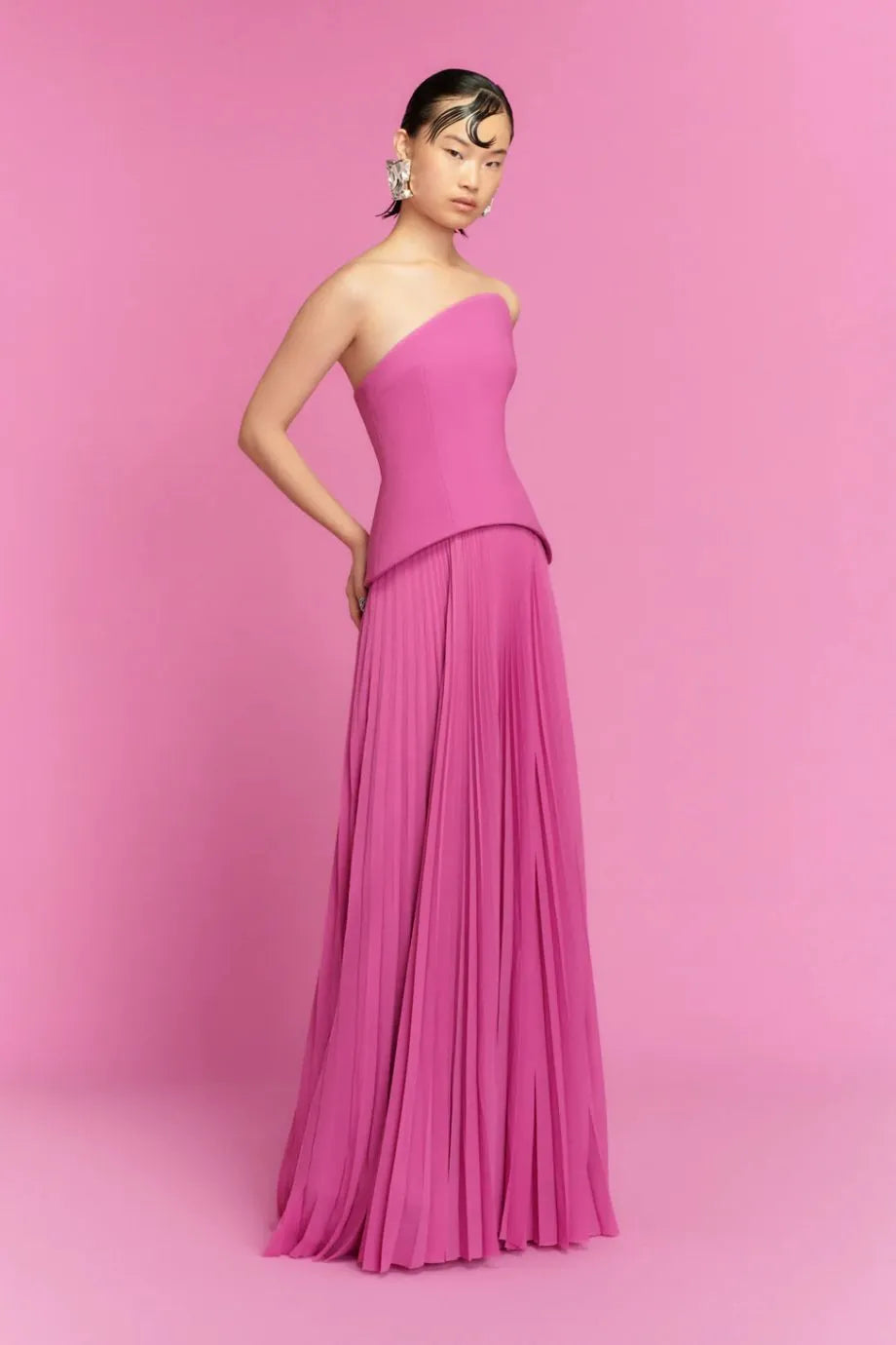 Britt Strapless Evening Dress in Pink