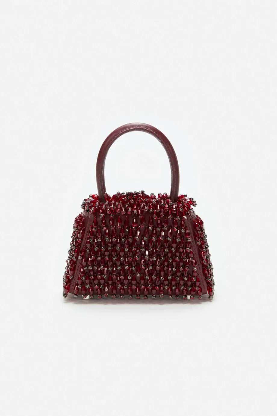 Embellished Bow Mini Bag in Burgundy