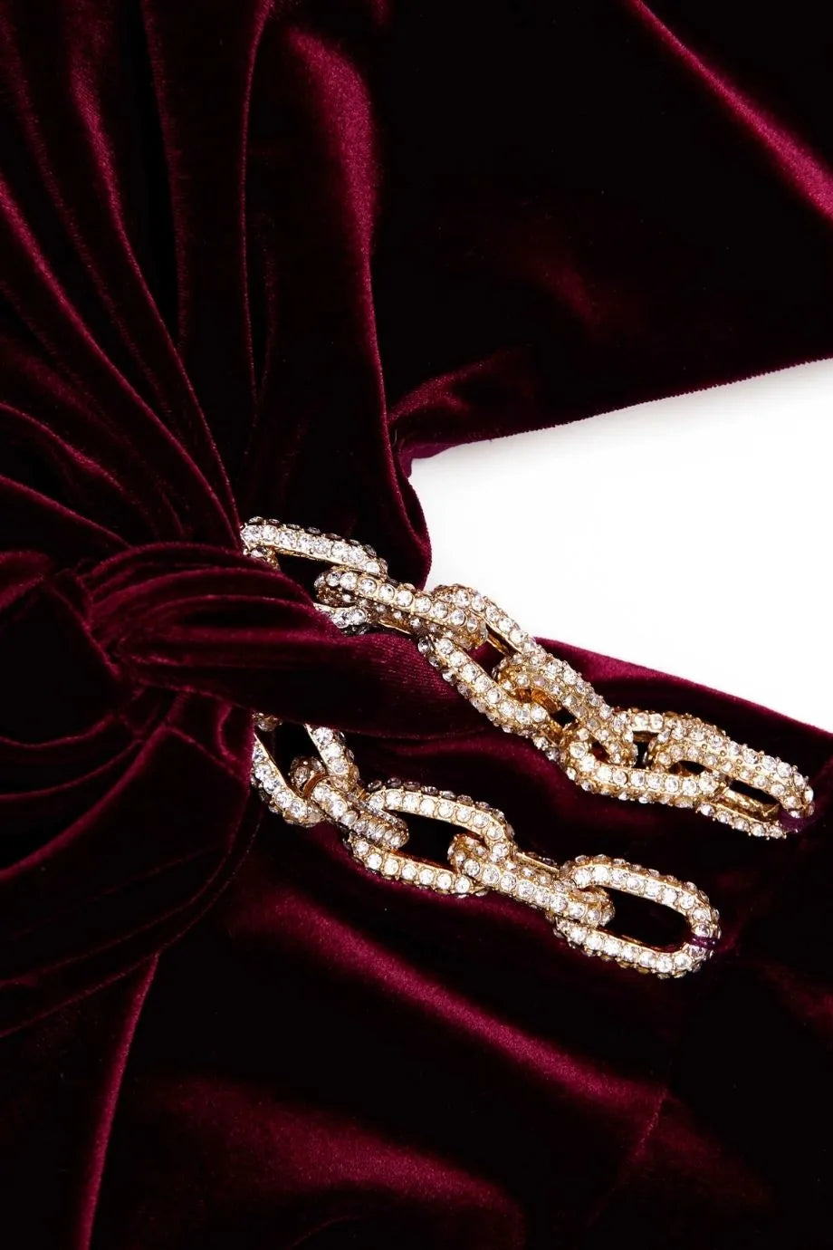 Velvet Bandeau Evening Dress in Burgundy