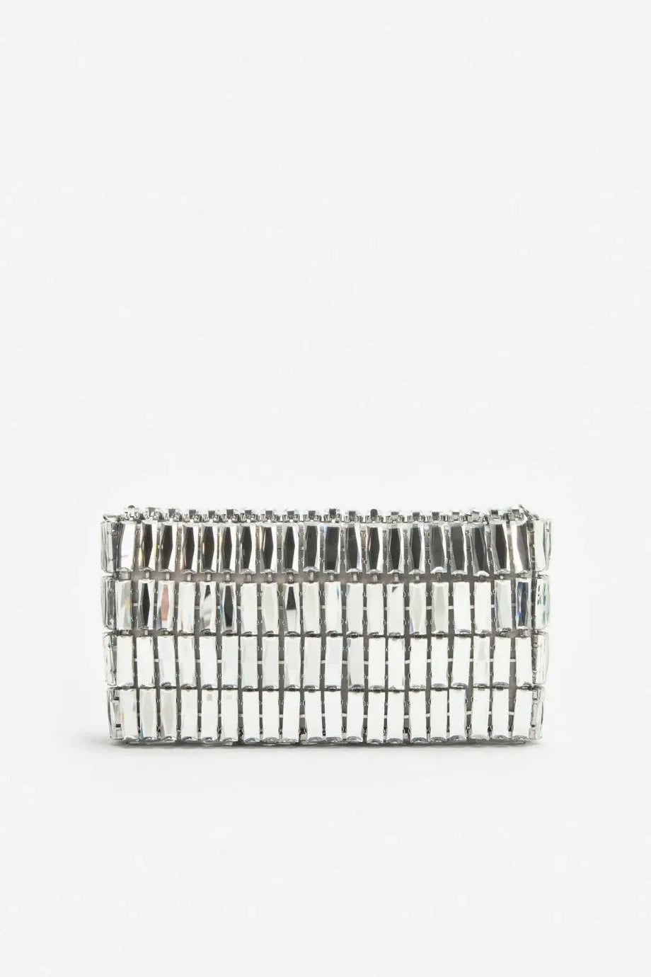 Crystal Bow Mini Shoulder Bag in Silver
