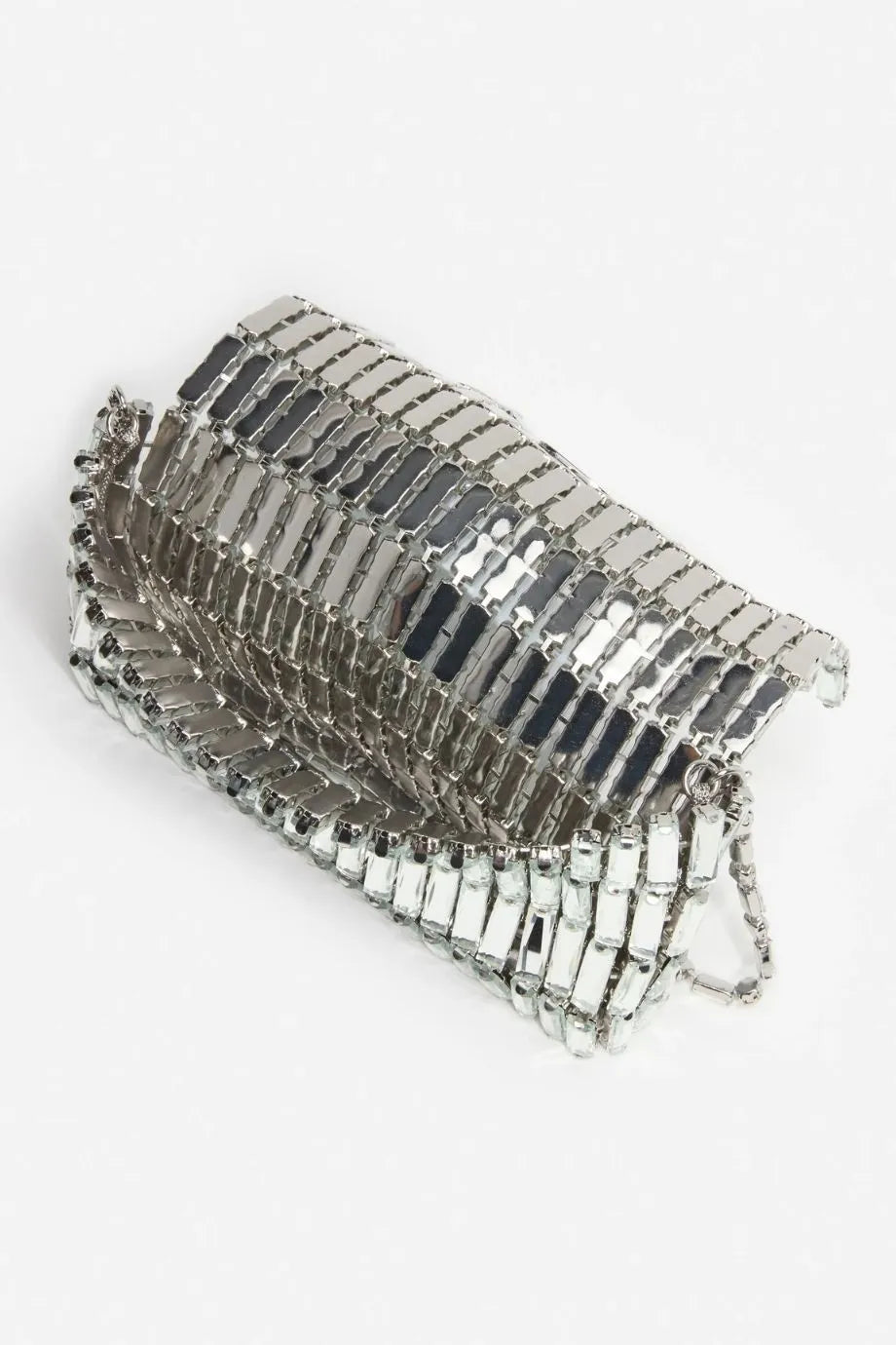 Crystal Bow Mini Shoulder Bag in Silver