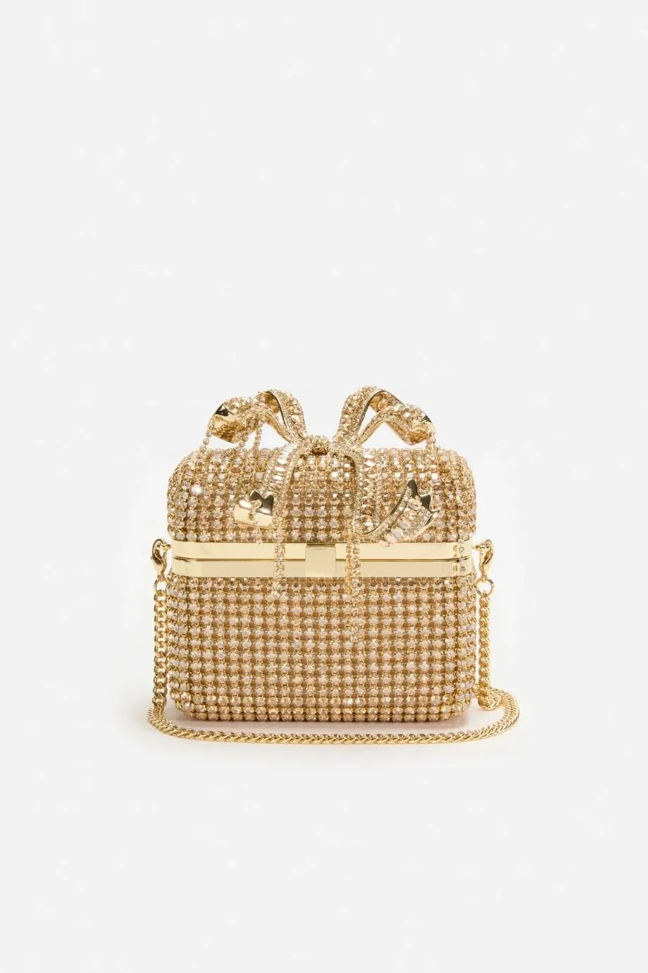 Crystal Vanity Case Mini Bag in Gold