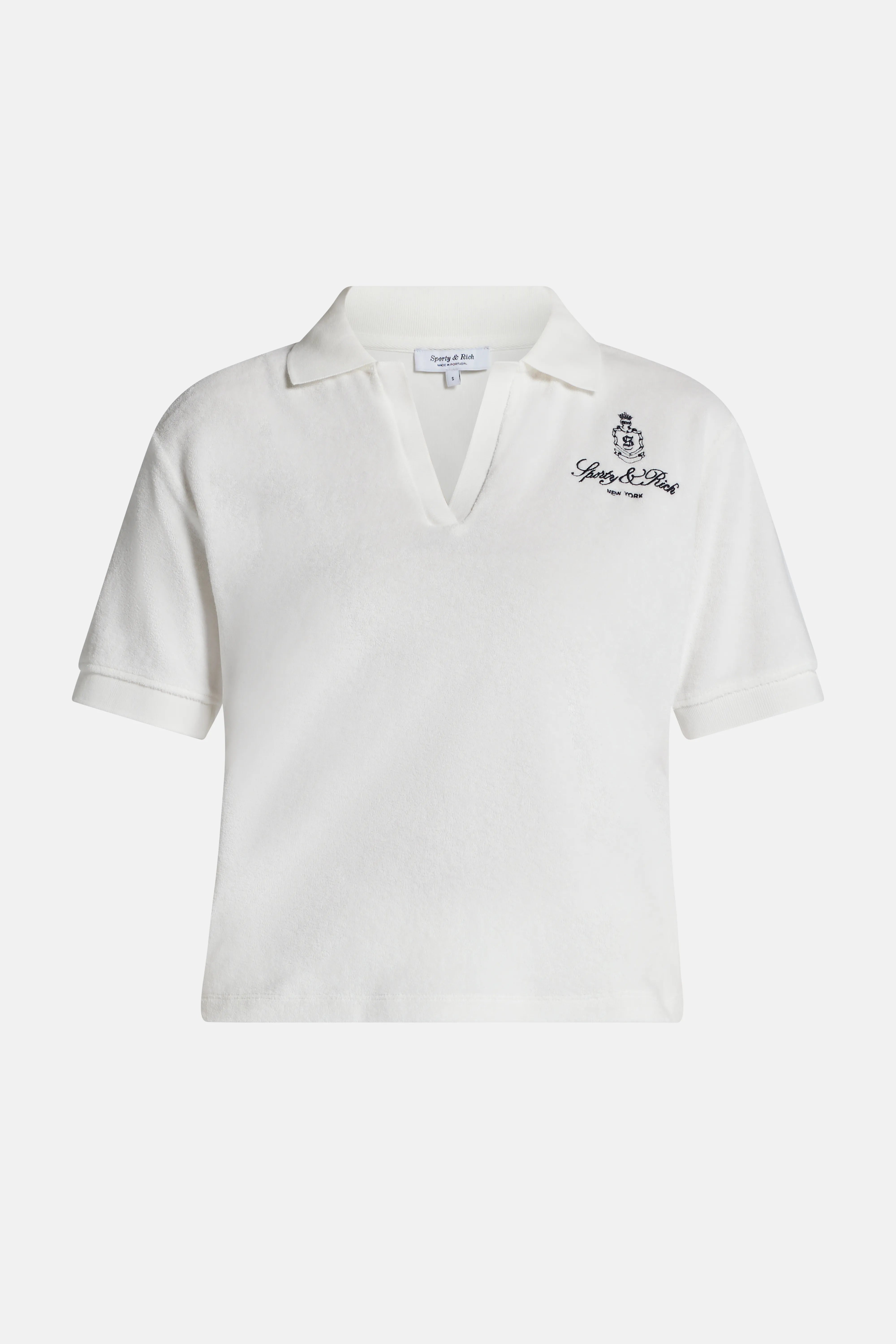 Vendome Terry Cotton Polo T-Shirt in White