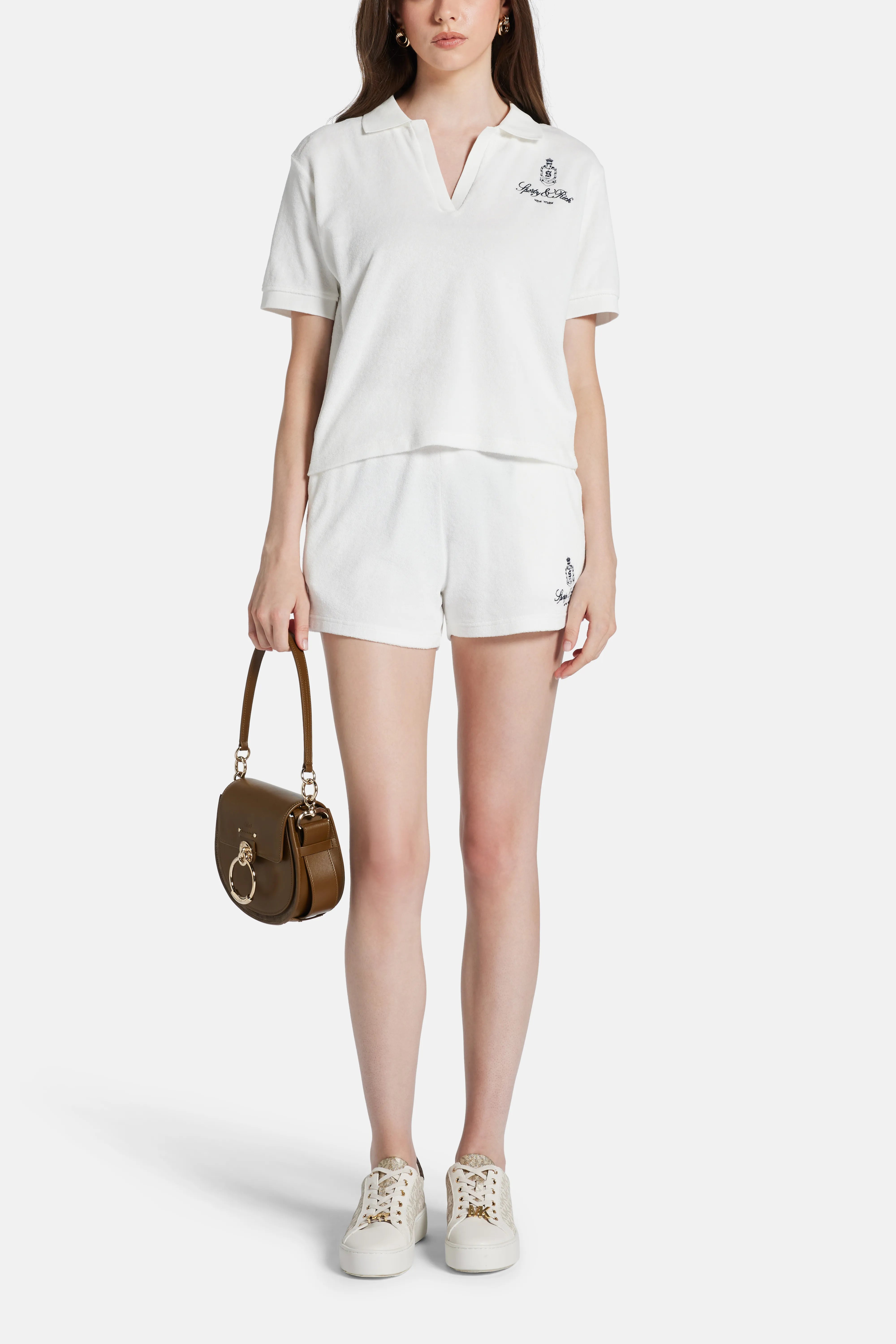 Vendome Terry Cotton Polo T-Shirt in White