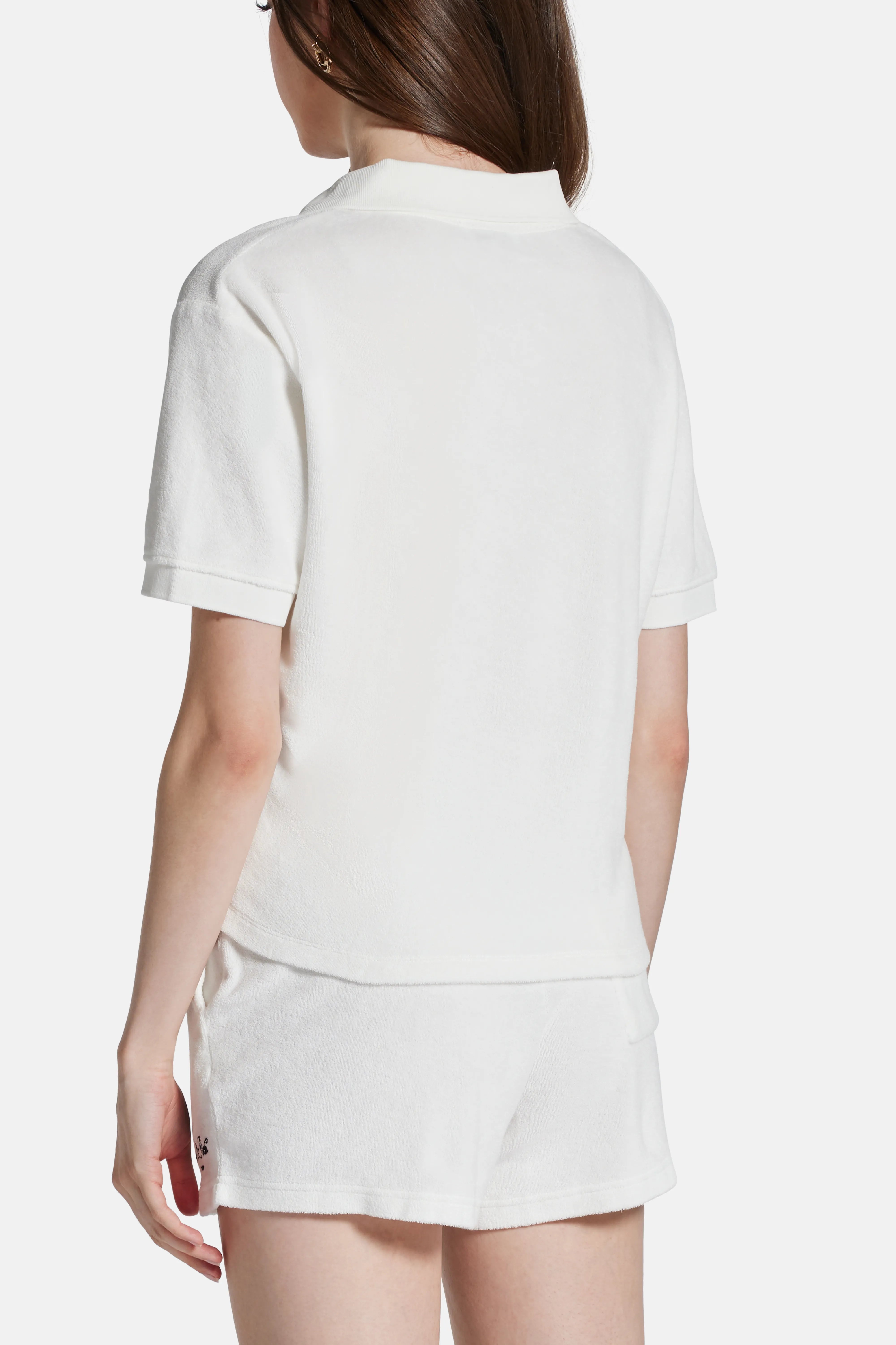 Vendome Terry Cotton Polo T-Shirt in White