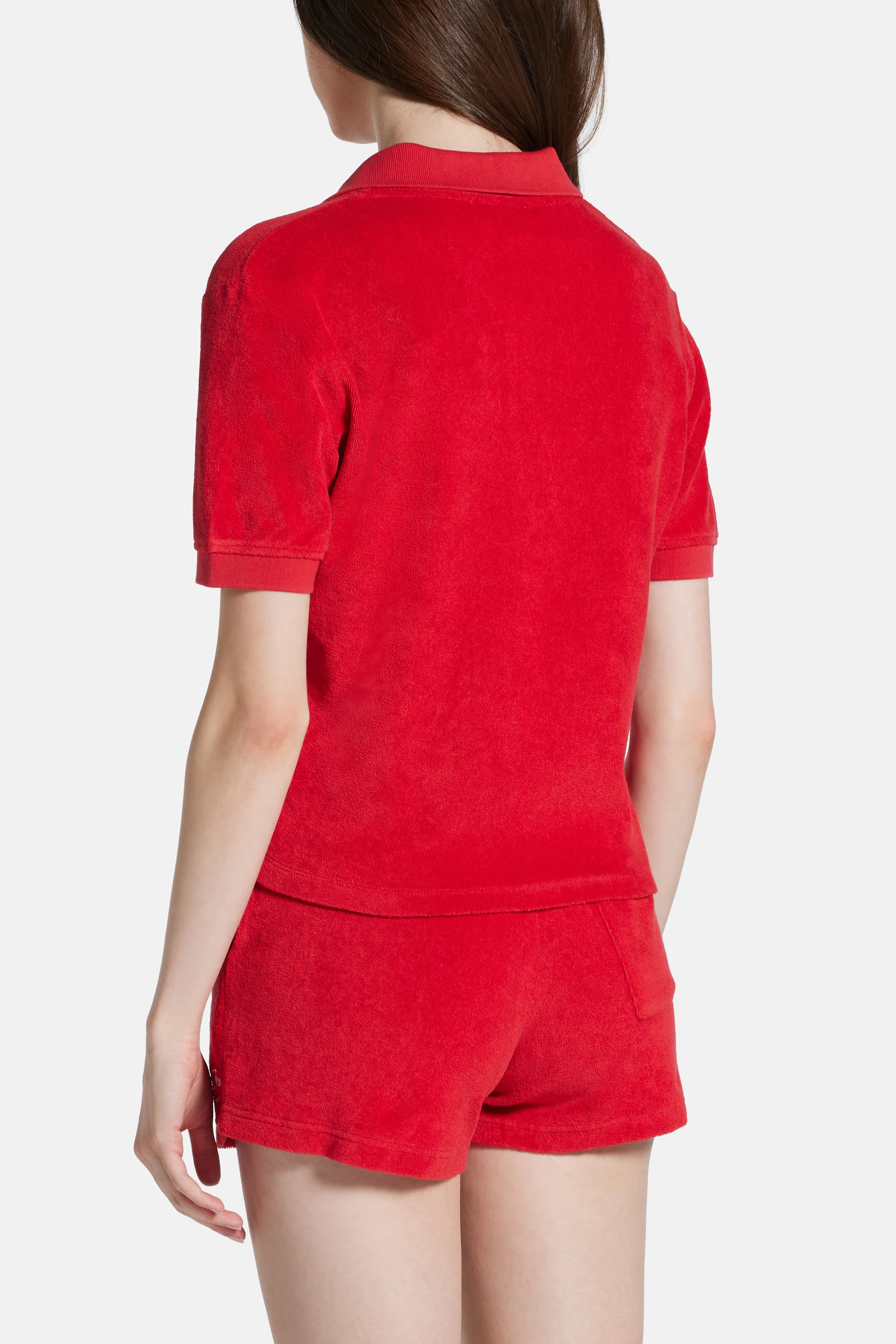 Vendome Terry Cotton Polo T-Shirt in Red