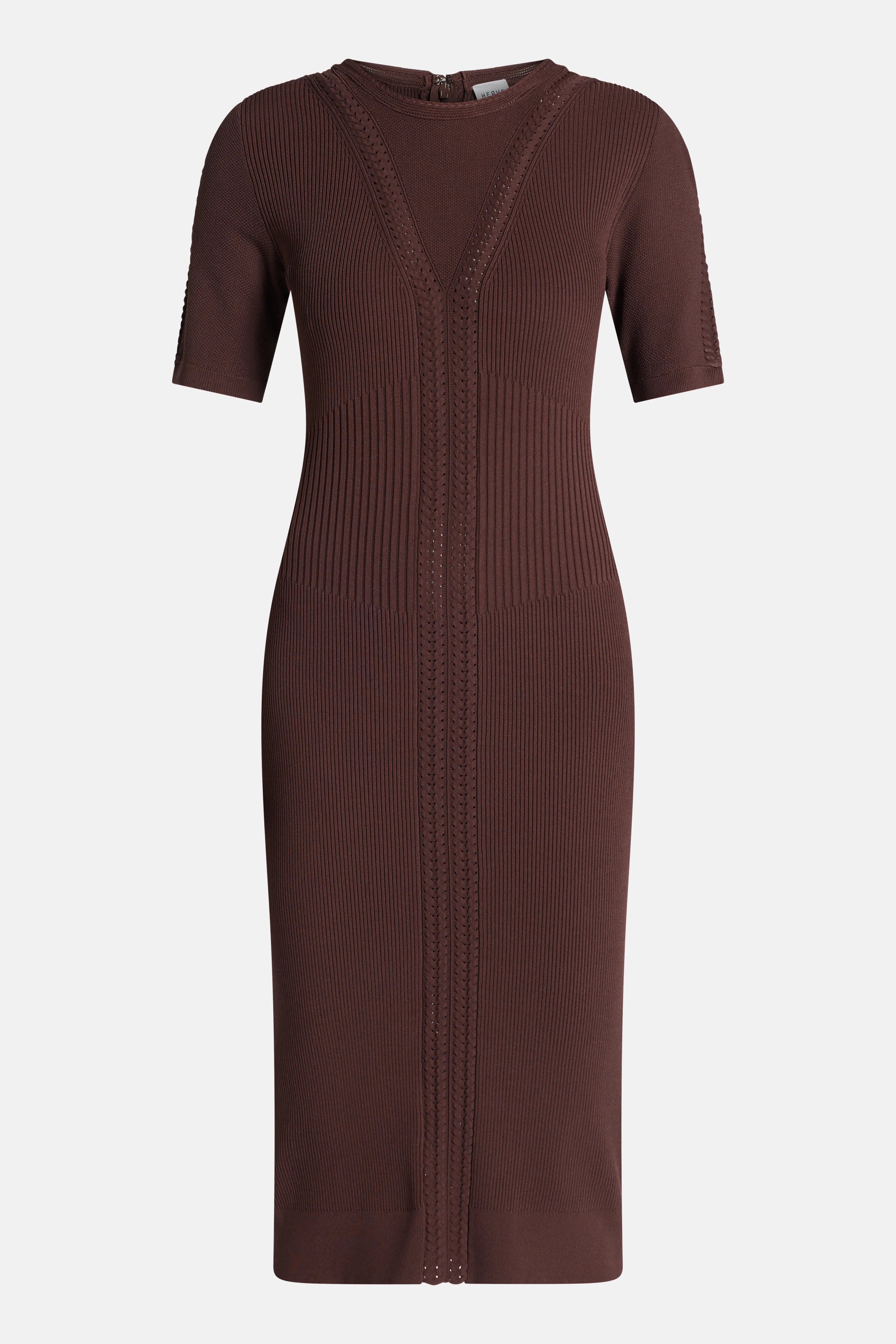 Alina Bandage Knit Midi Dress in Brown