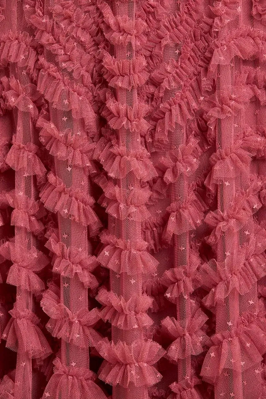 فستان سهرة "لا في آن روز" بياقة دائرية وأكمام قصيرة باللون المارون