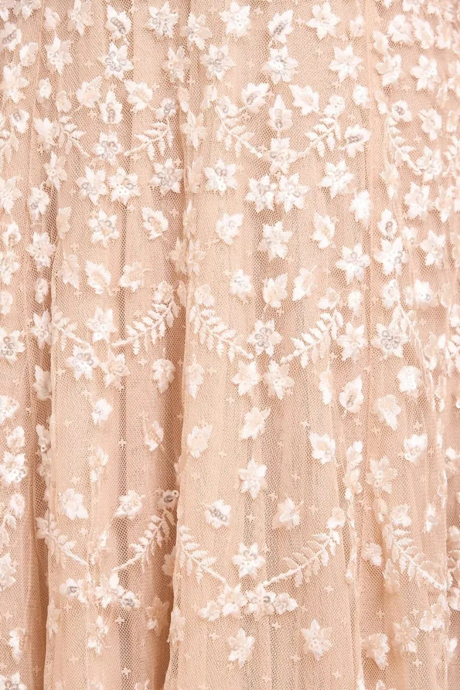 Clover Cape Sleeve V Neck Evening Dress in Beige