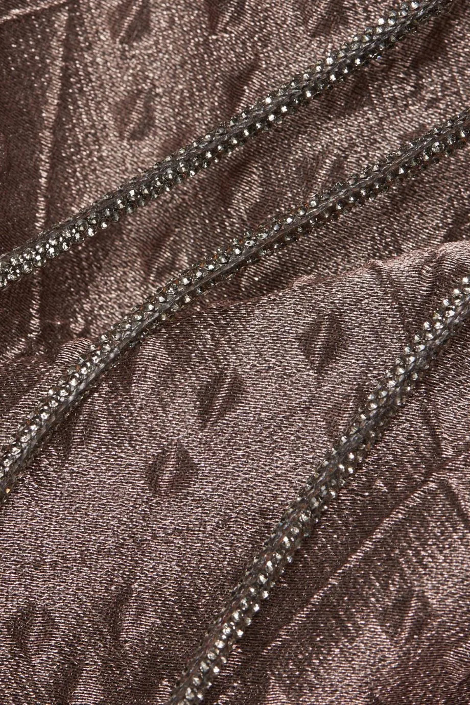 Rivet Organza One Shoulder Evening Dress in Brown