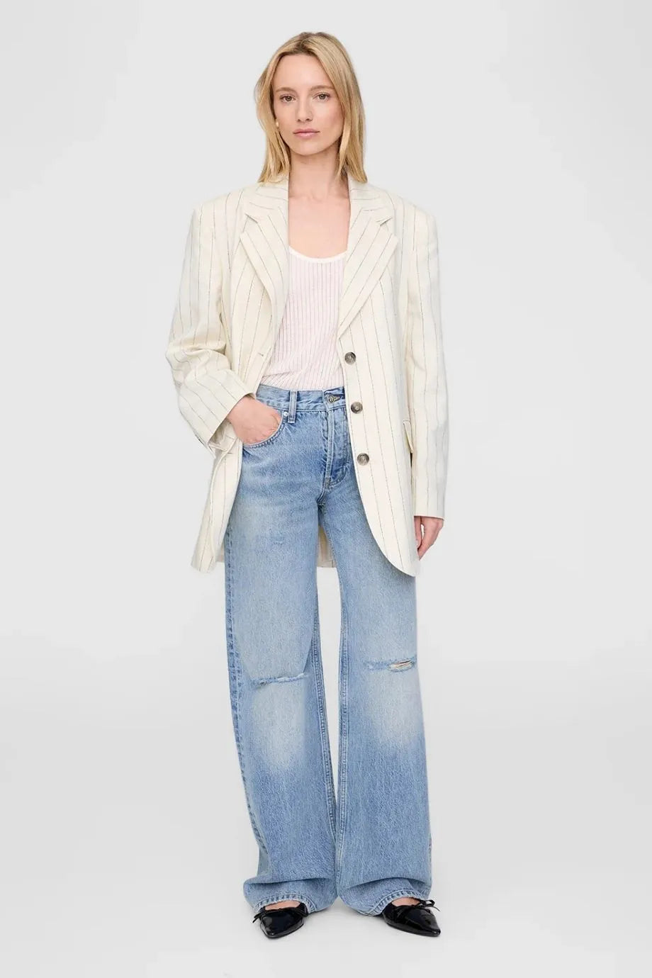 Sara Blazer in Cream