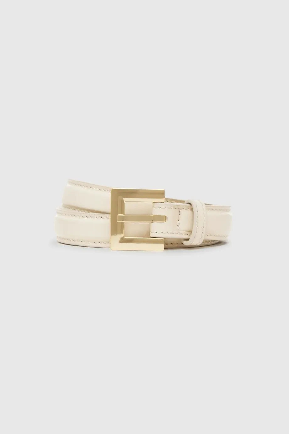 Nicola Leather Belt in Beige