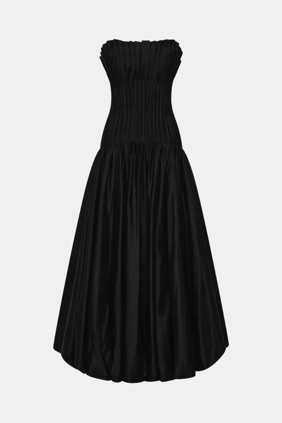 Ivy Bubble Hem Cotton Maxi Dress in Black
