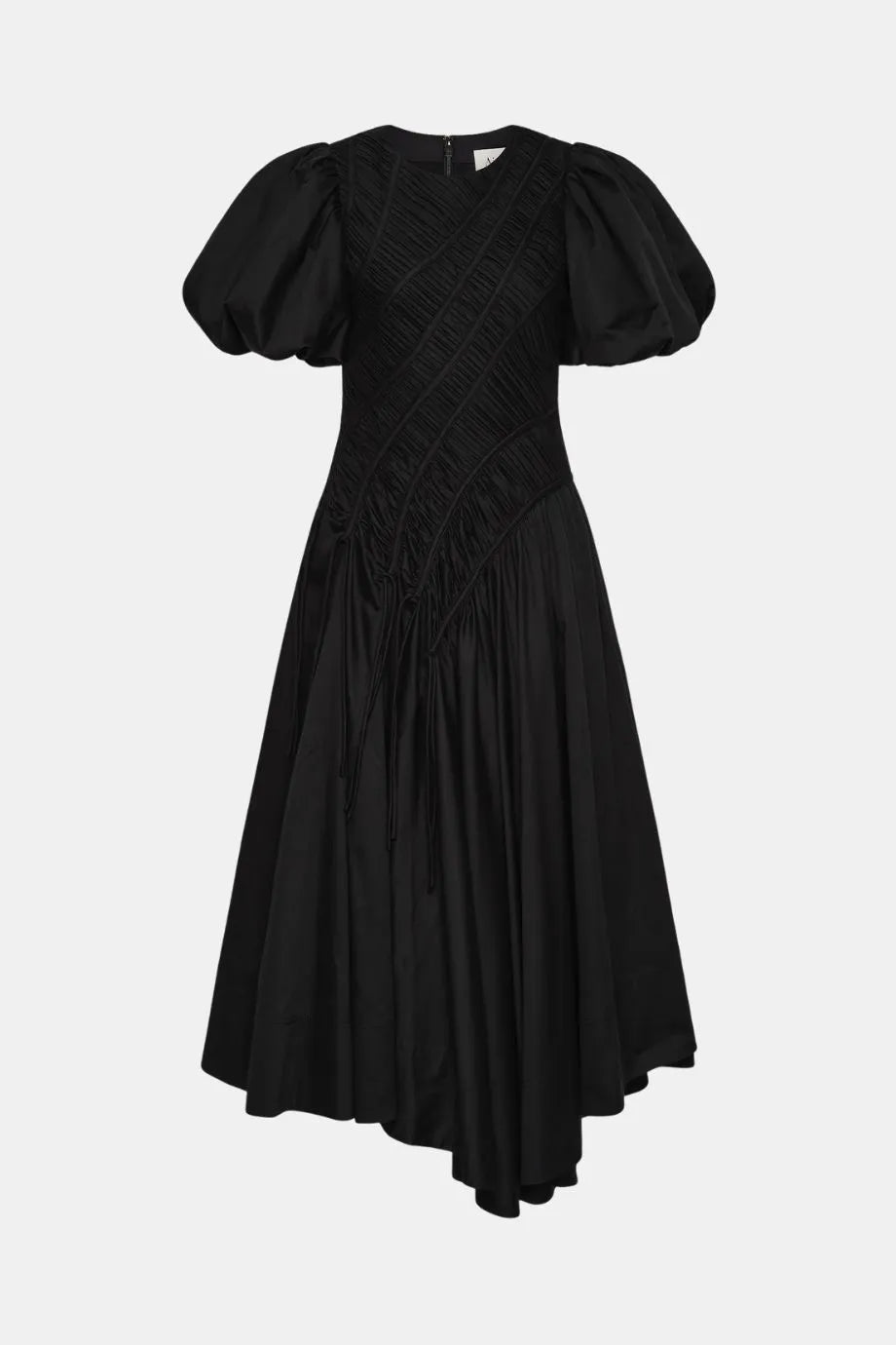 Wisteria Cotton Midi Dress in Black