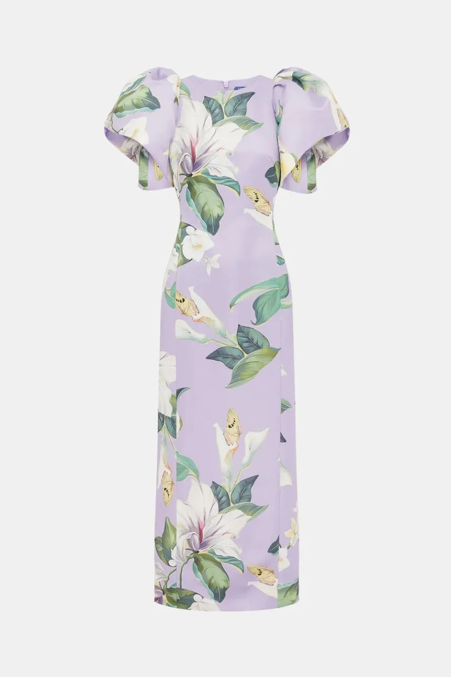 Lucinda Floral Lily Blossom Maxi Dress in Purple
