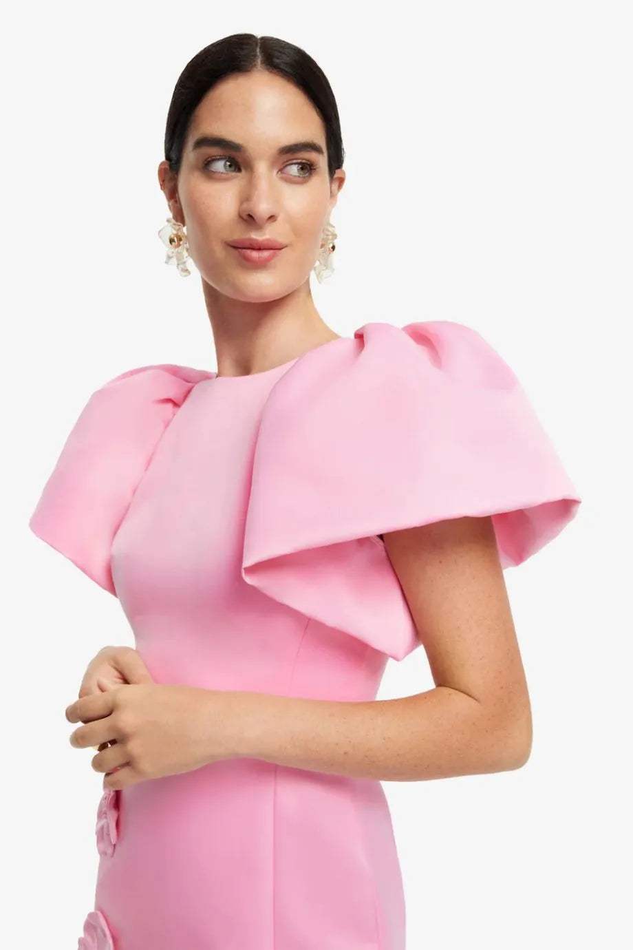 Lucinda Floral Applique Maxi Dress in Pink