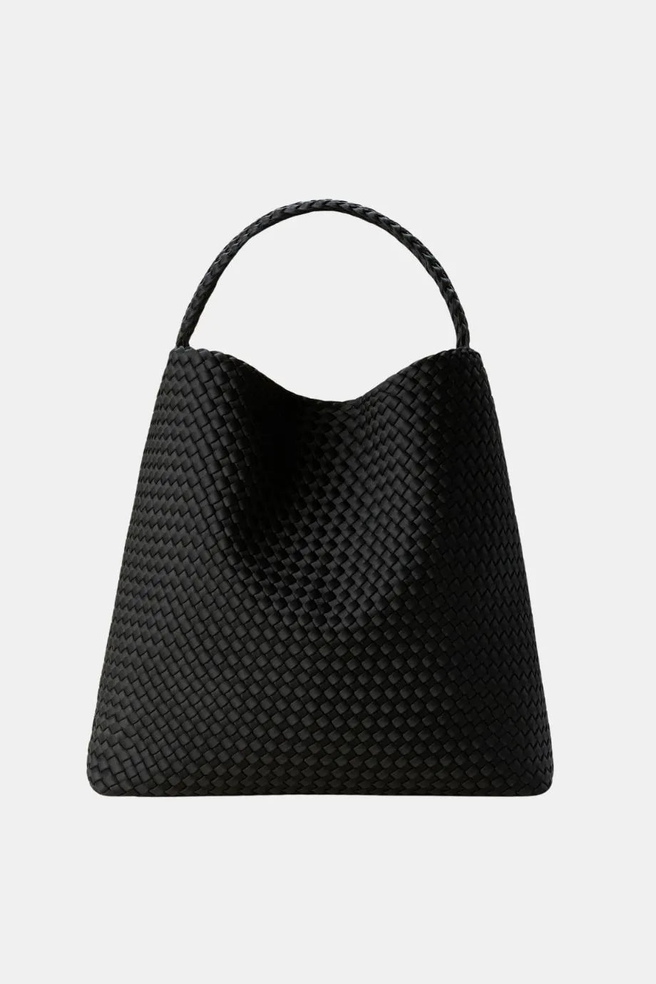 Nomad Woven Large Hobo Shoulder Bag in Black With Pouch