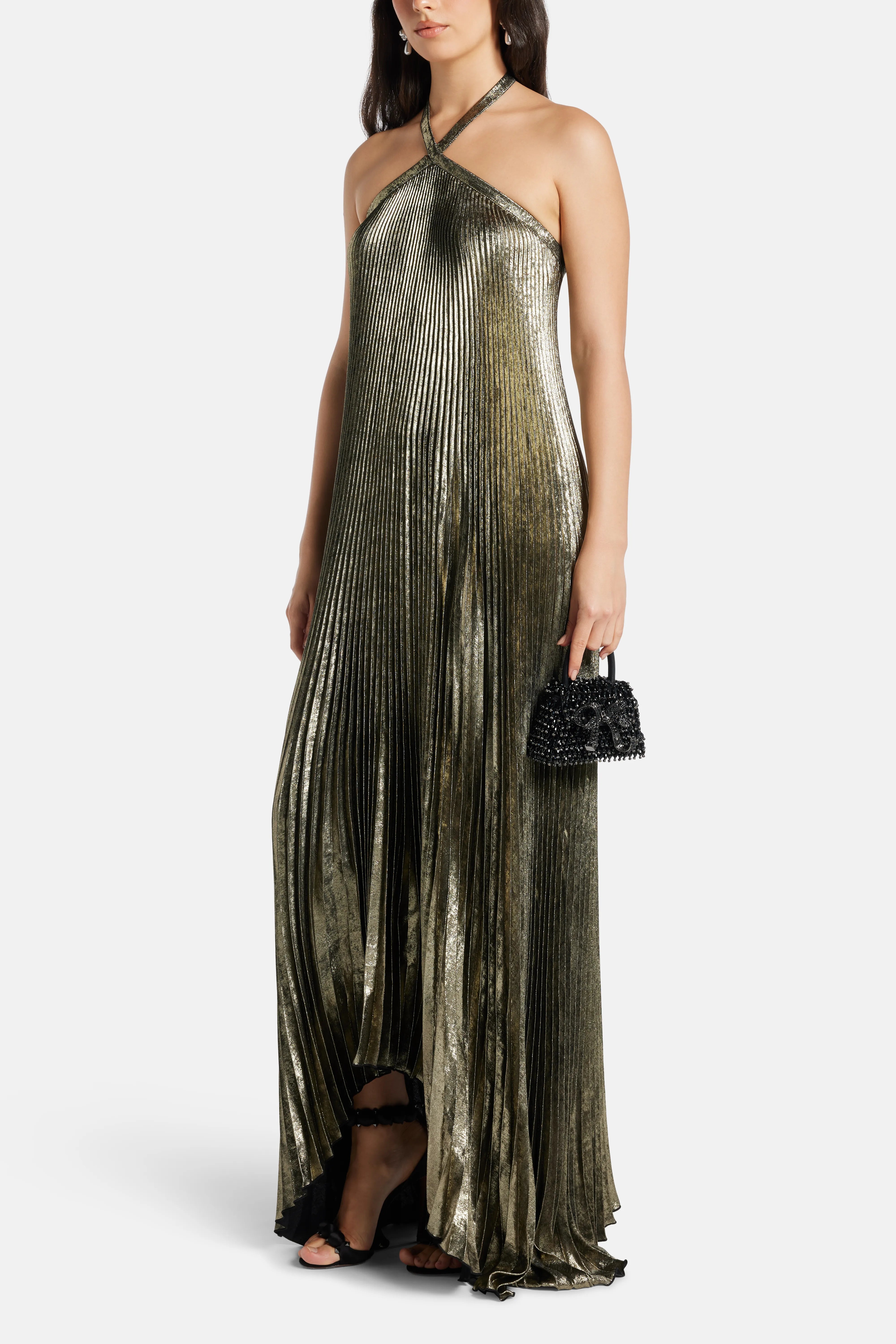 Deesse Shimmer Evening Dress in Gold