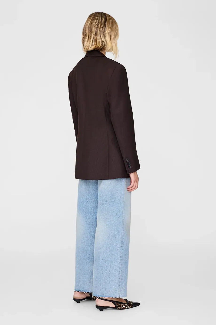 Aretha Wool Blazer in Brown