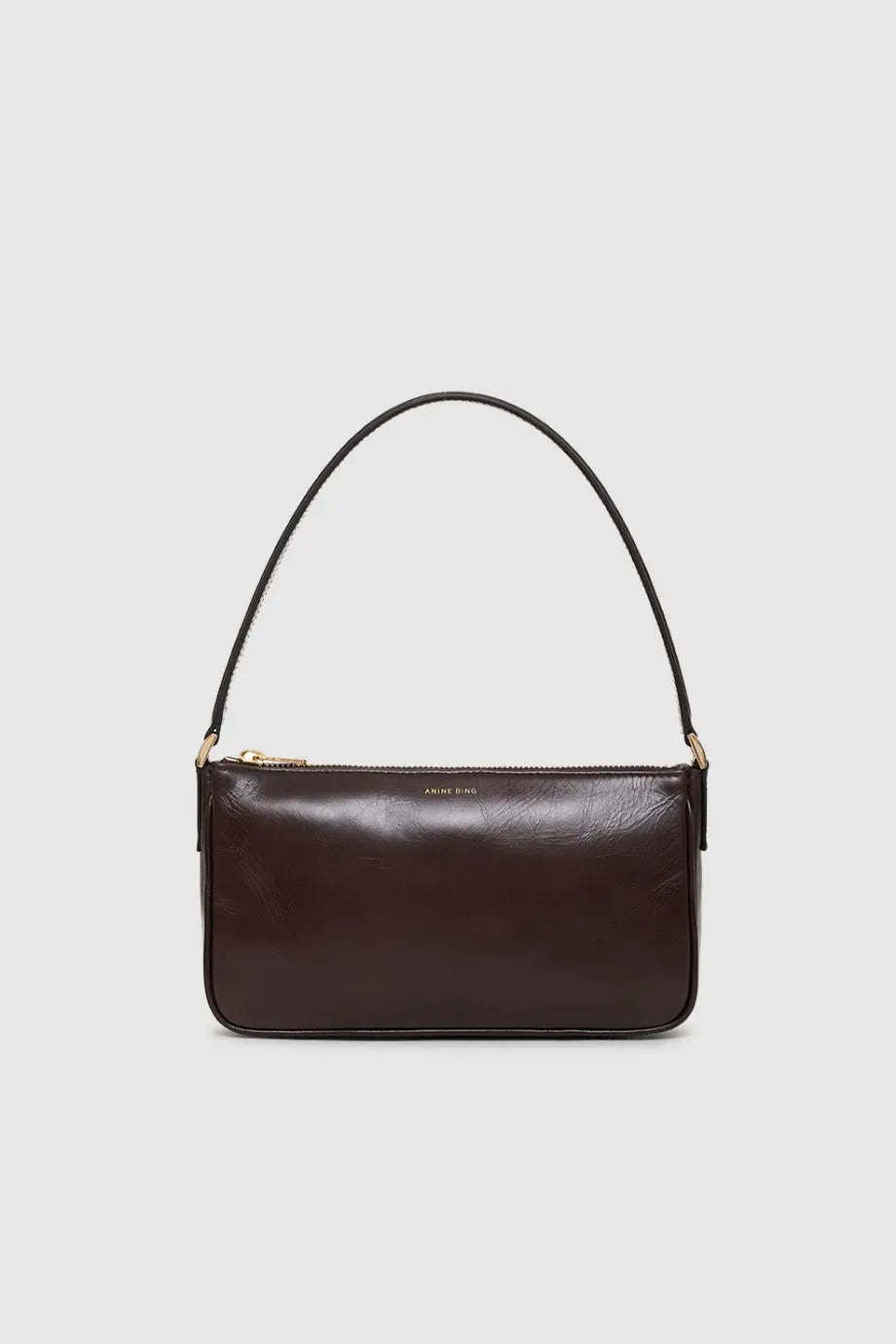 Elly Leather Mini Shoulder Bag in Brown