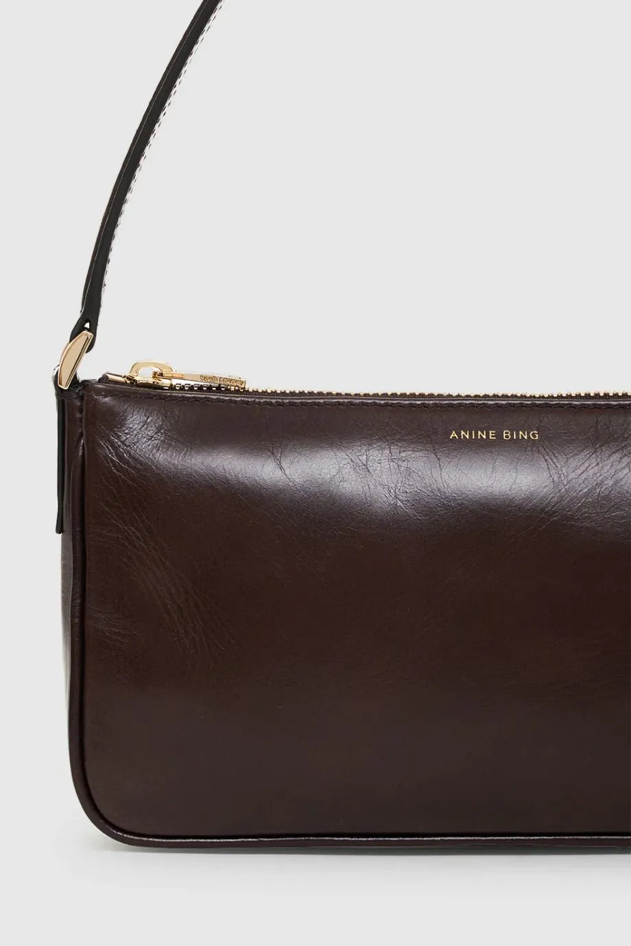 Elly Leather Mini Shoulder Bag in Brown