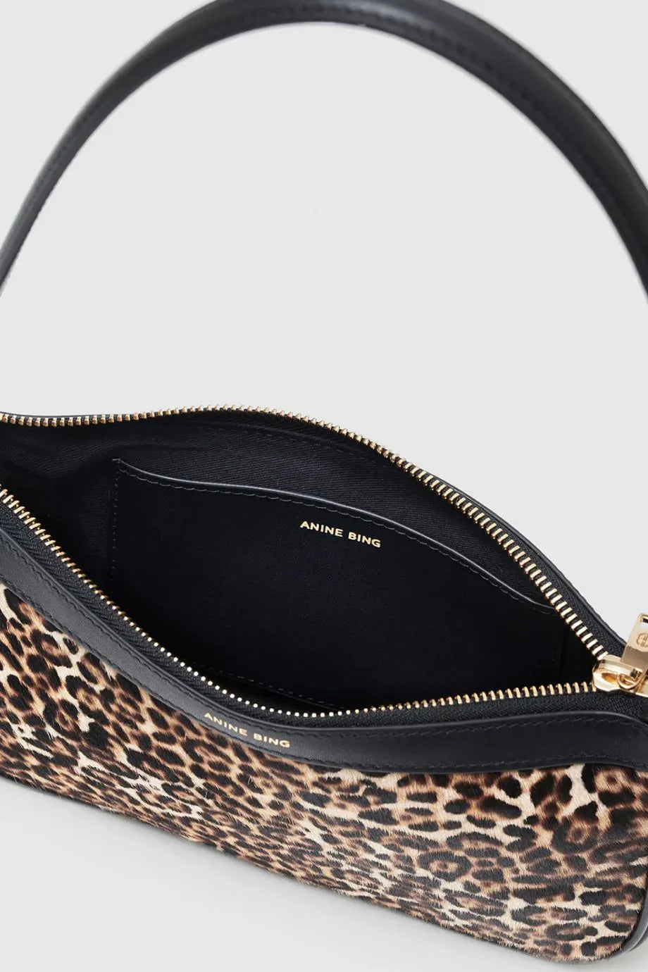Elly Leopard Print Leather Mini Shoulder Bag in Beige