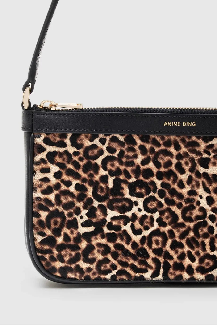 Elly Leopard Print Leather Mini Shoulder Bag in Beige