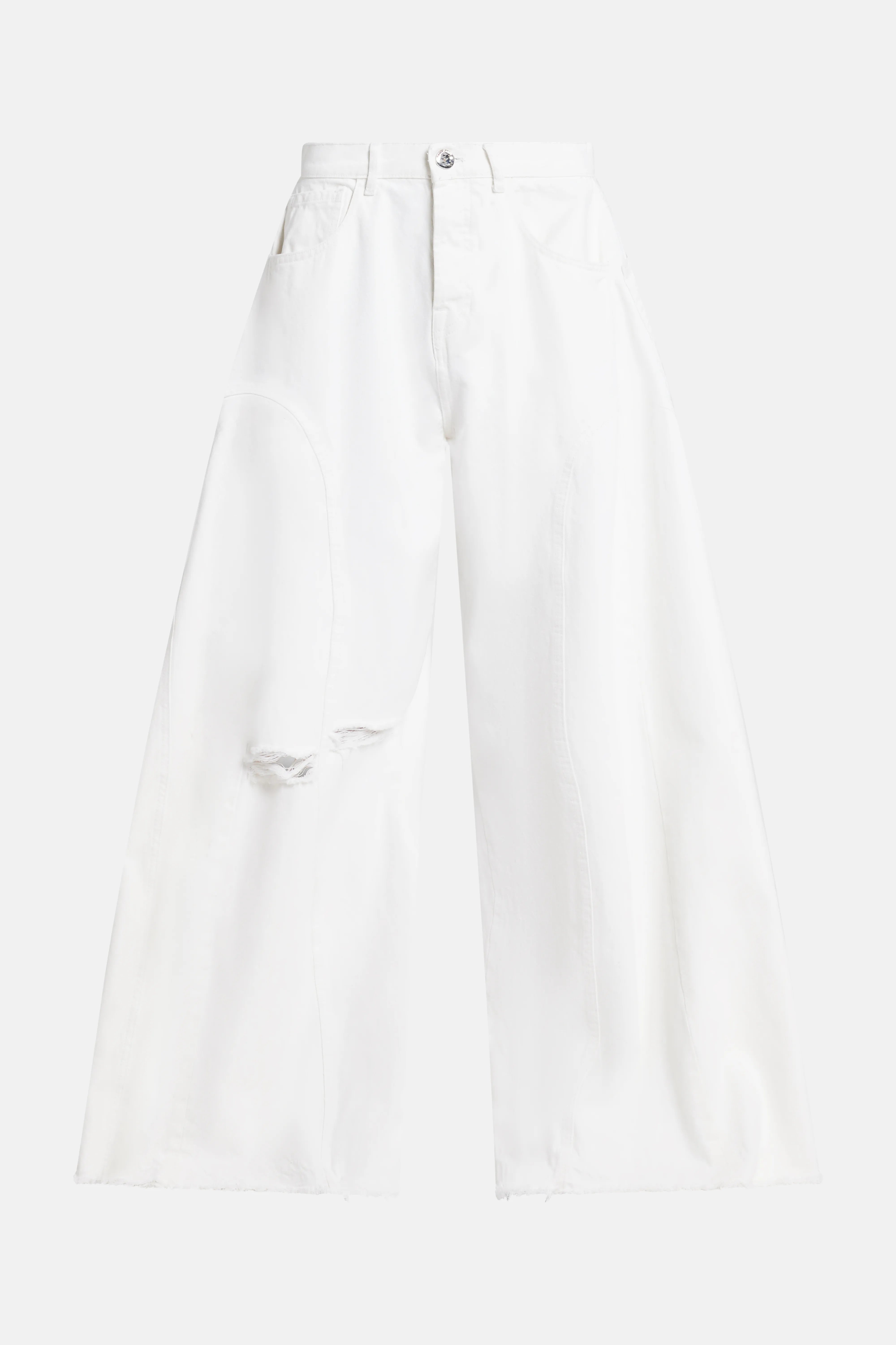 MK Signature Denim Cotton Pants in White