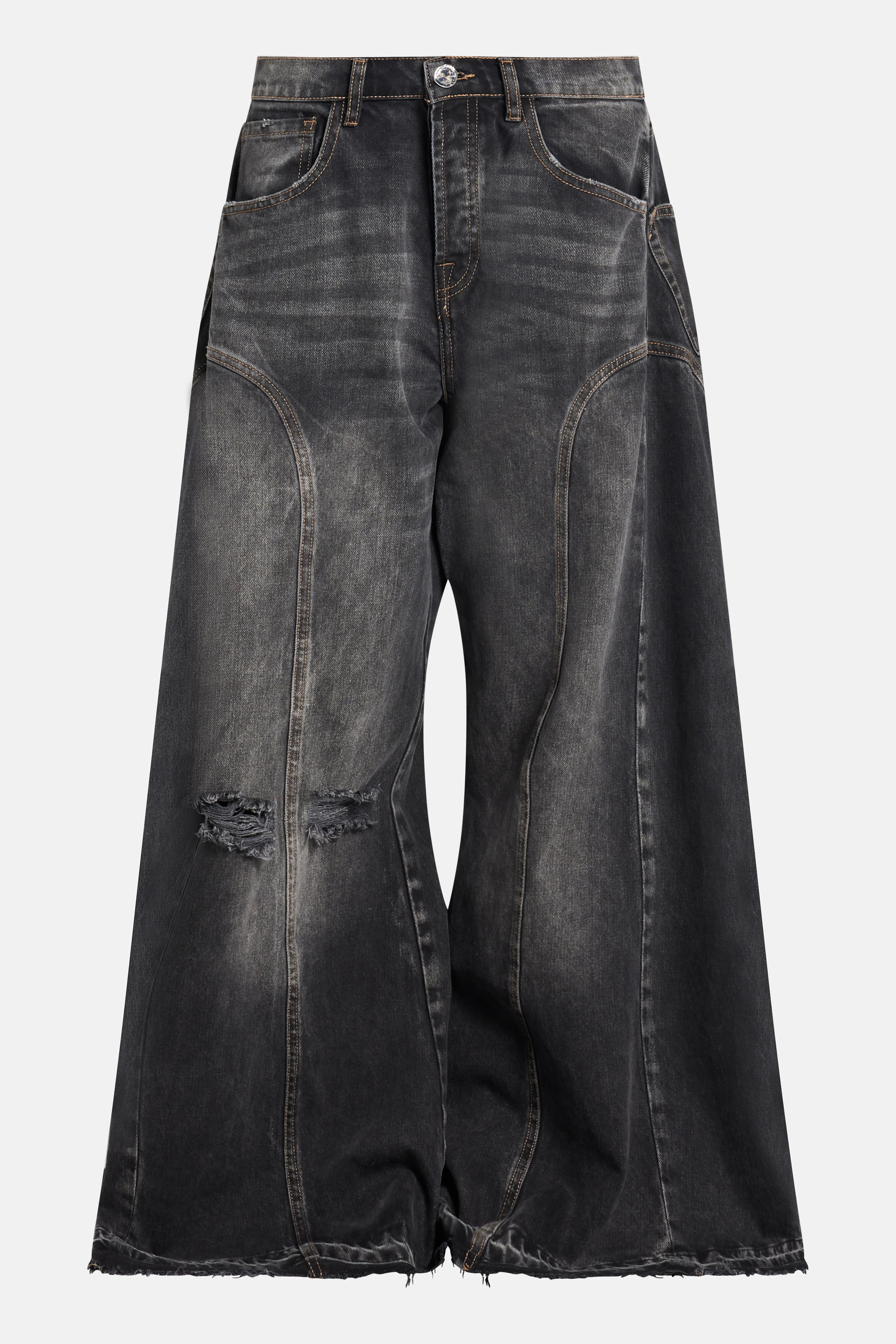 MK Signature Denim Cotton Pants in Black
