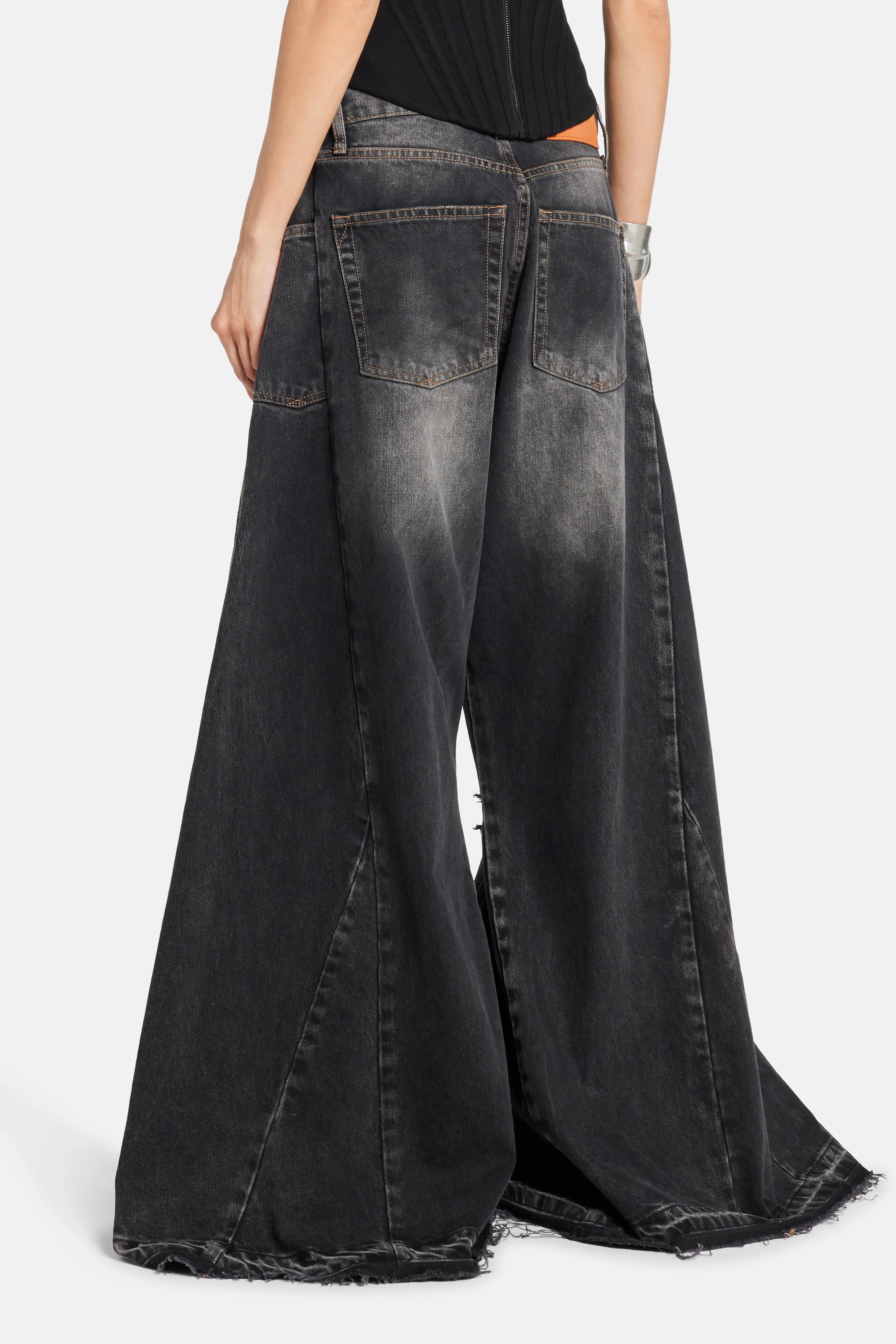 MK Signature Denim Cotton Pants in Black