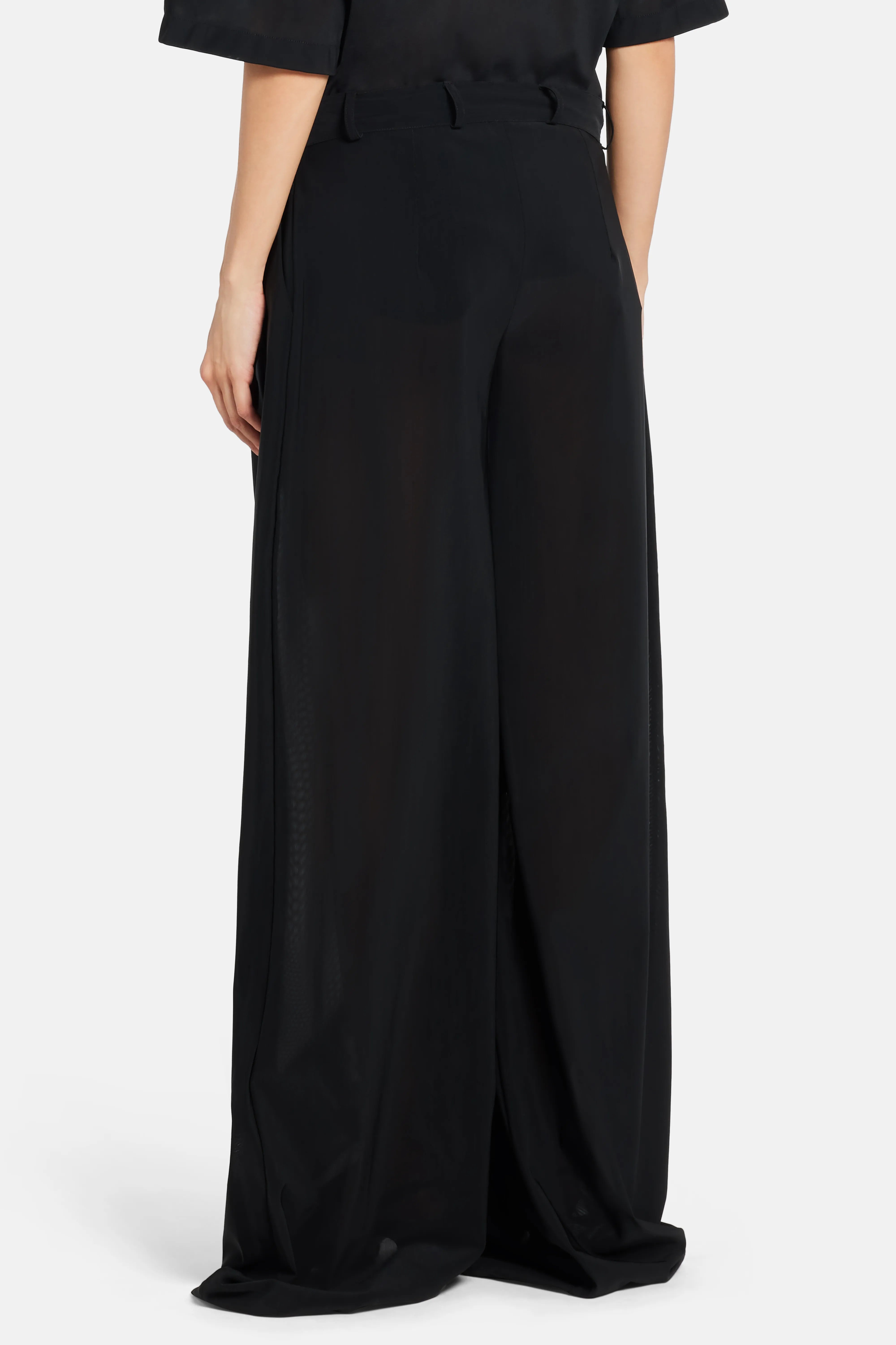 Straight Wide Legged Trousers in Black