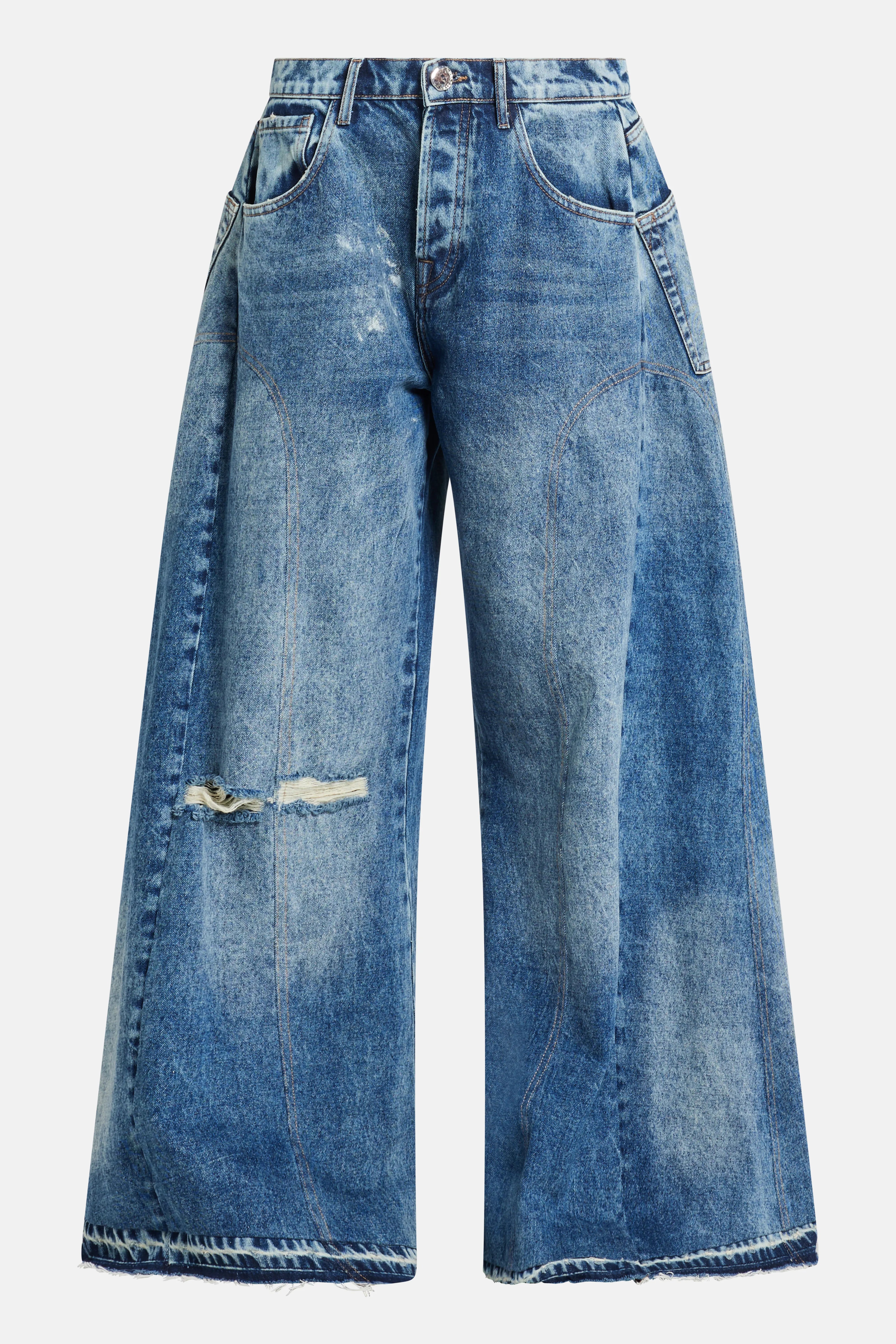 MK Signature Denim Cotton Pants in Blue