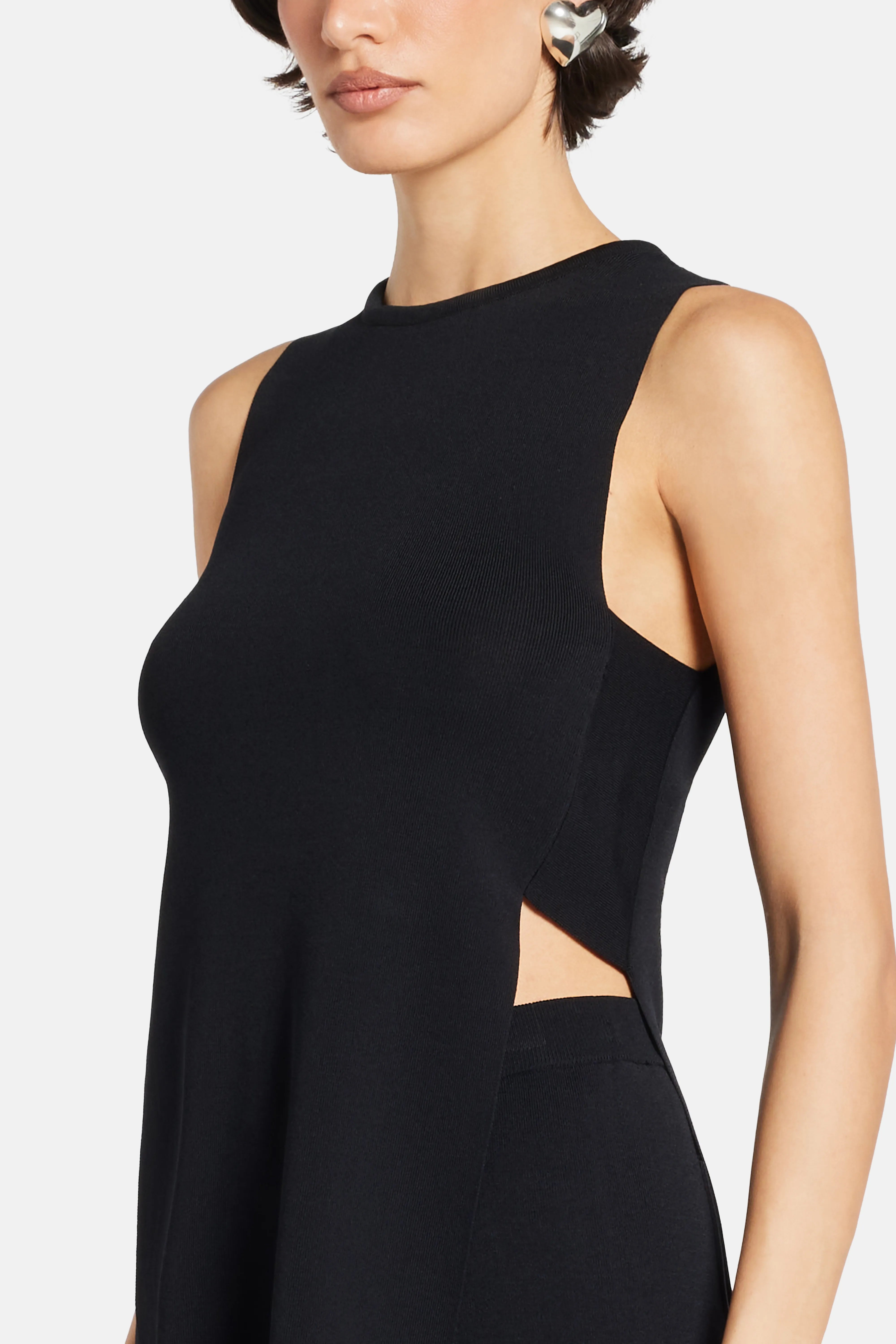 Canoga Knit Sleeveless Top in Black